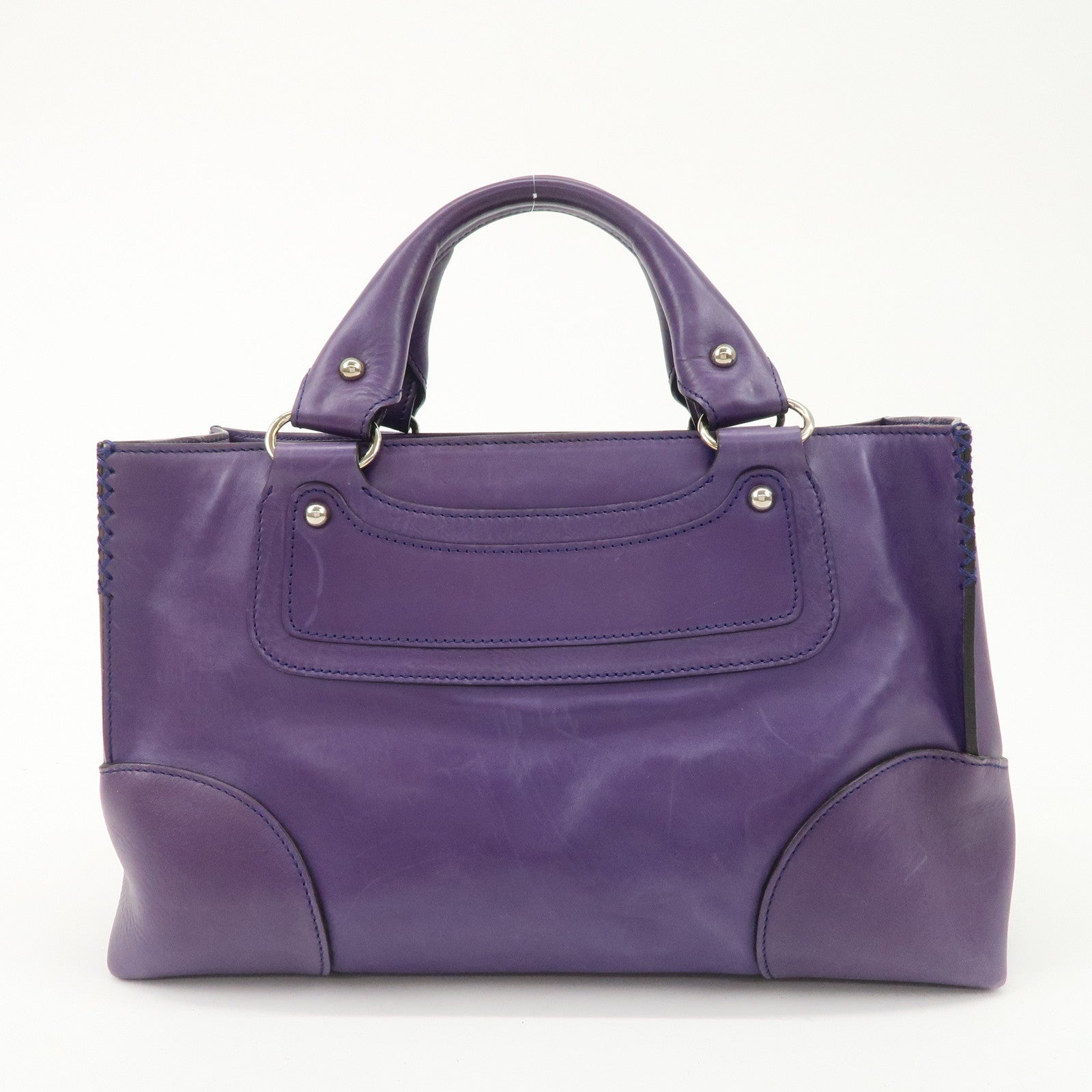 CELINE Leather Boogie Bag Hand Bag Purple Used