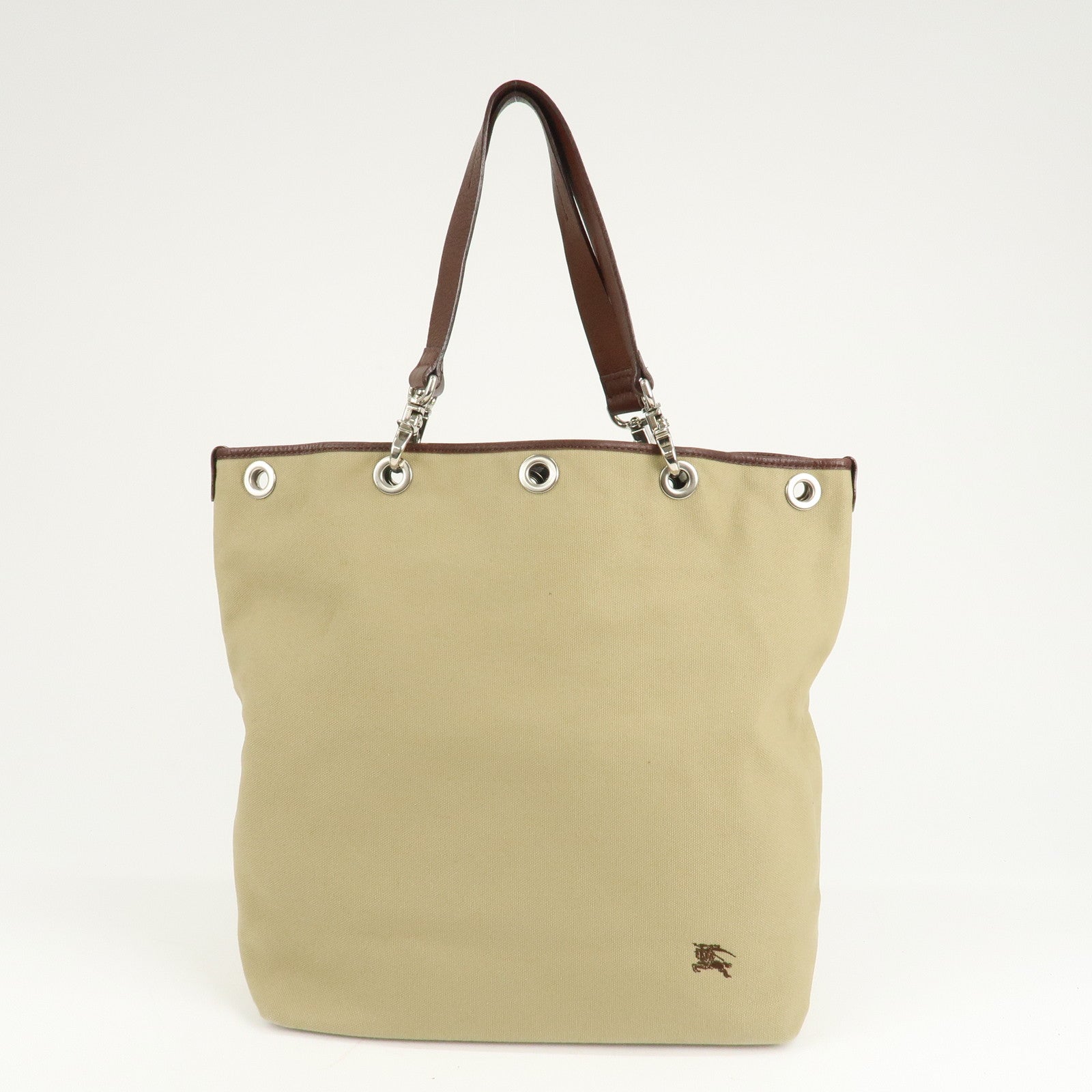 BURBERRY Blue Label Canvas Leather Equestrian Knight Shoulder Bag Used