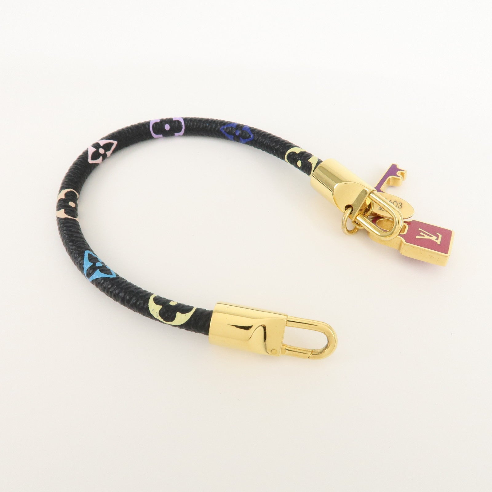 Louis Vuitton Monogram Multicolor Bracelet Lock It Noir M6603F Used