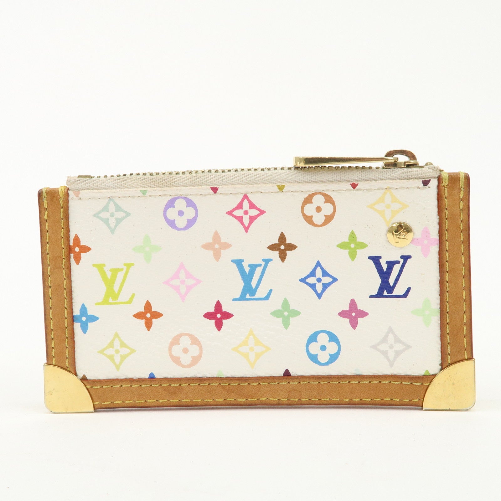 Louis Vuitton Monogram Multicolor Pochette Cles Blanc M92655 Used
