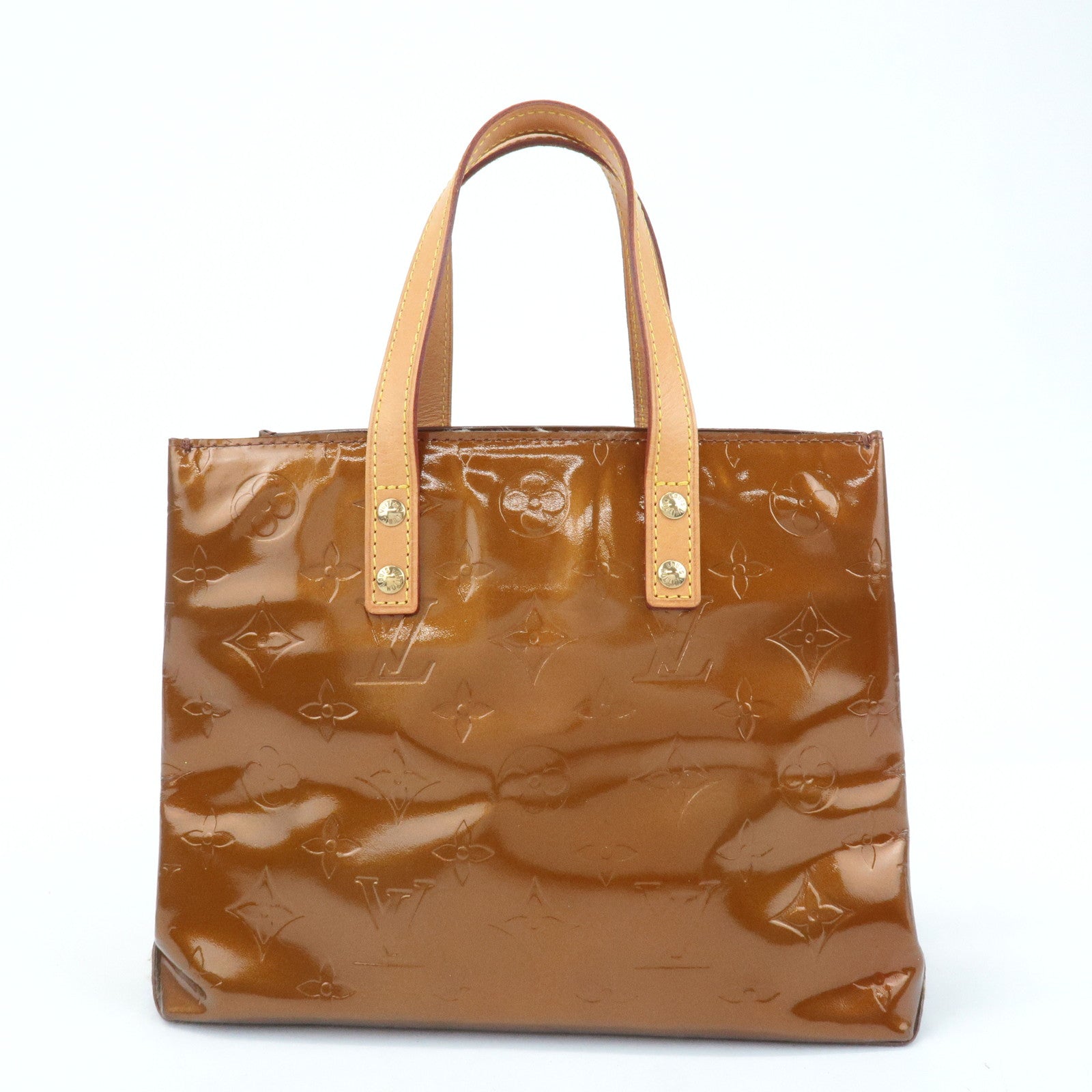Louis Vuitton Monogram Vernis Lead PM Hand Bag Bronze M91146 Used