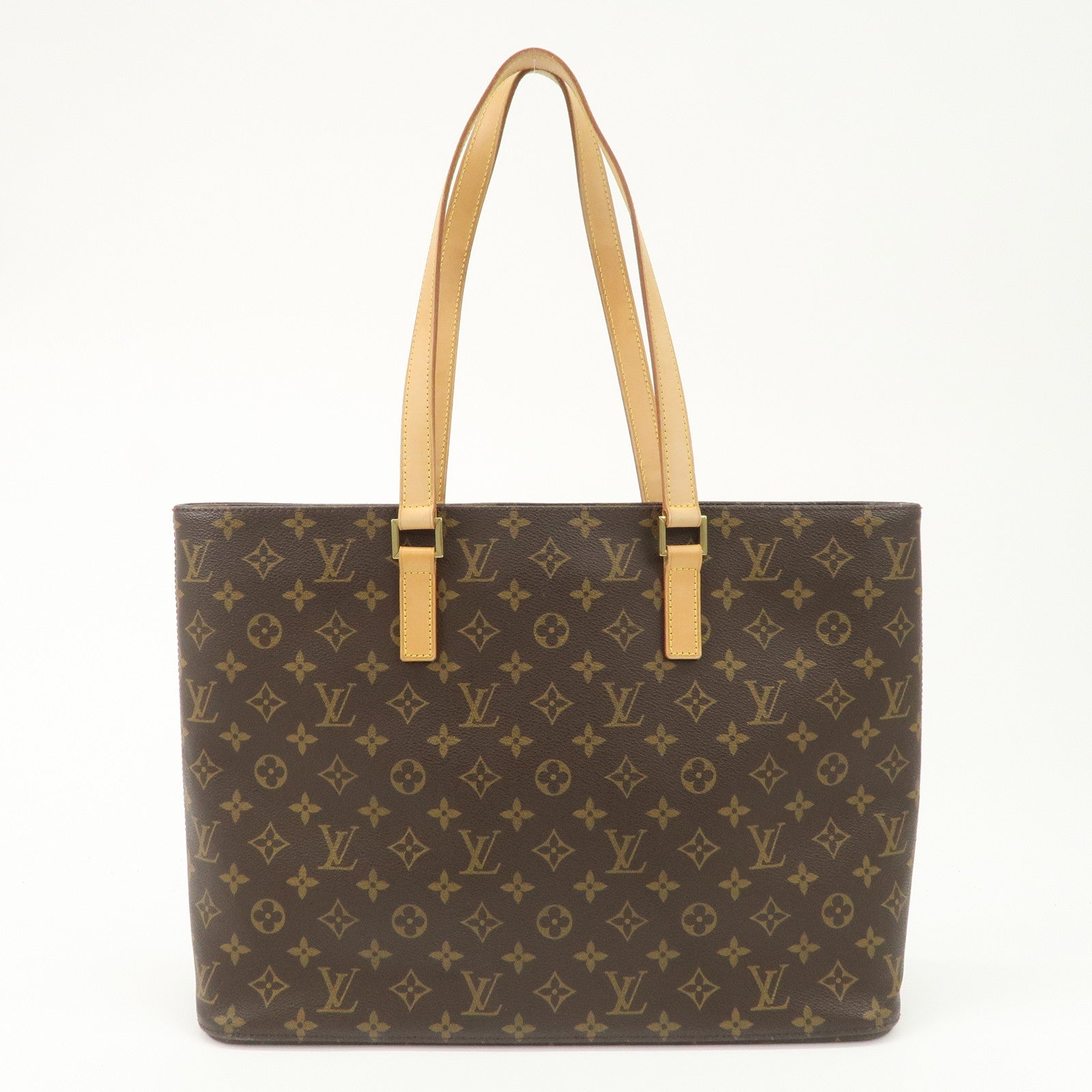 Louis Vuitton Monogram Luco Tote Bag Hand Bag Brown M51155 Used
