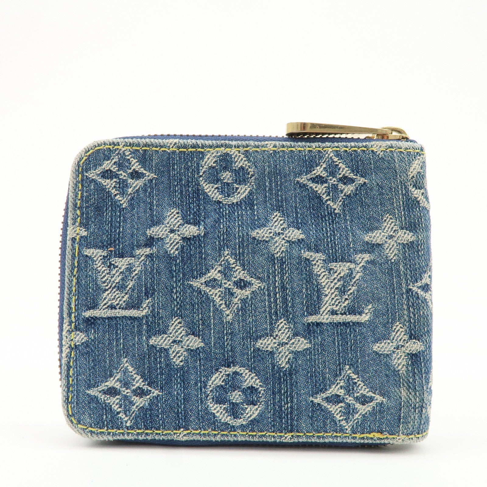 Louis Vuitton Monogram Denim Mini Zippy Wallet M95342 Blue Used
