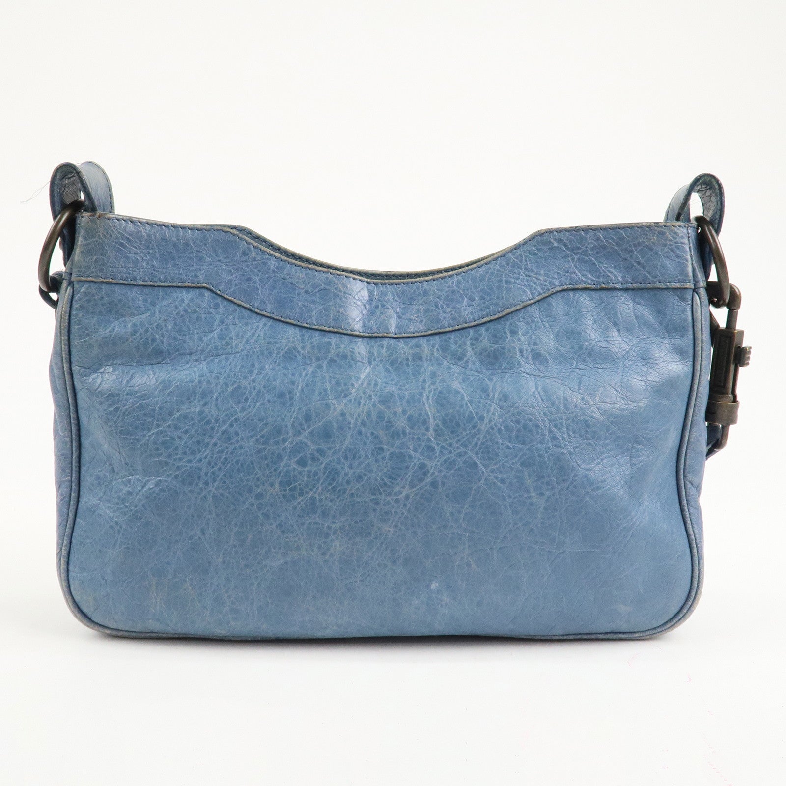 BALENCIAGA The Hip Leather Shoulder Bag Hand Bag Blue 242803 Used