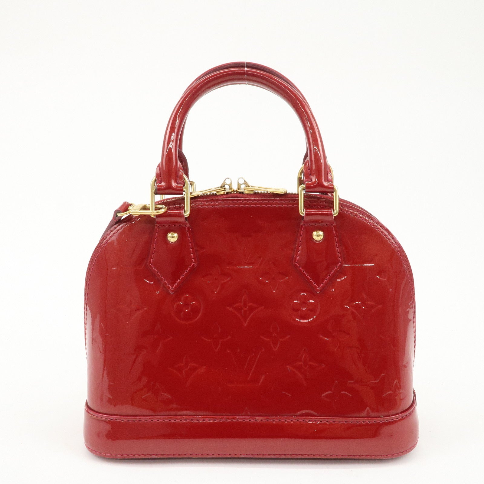 Louis Vuitton Monogram Vernis Alma BB 2Way Bag Red M91606 Used