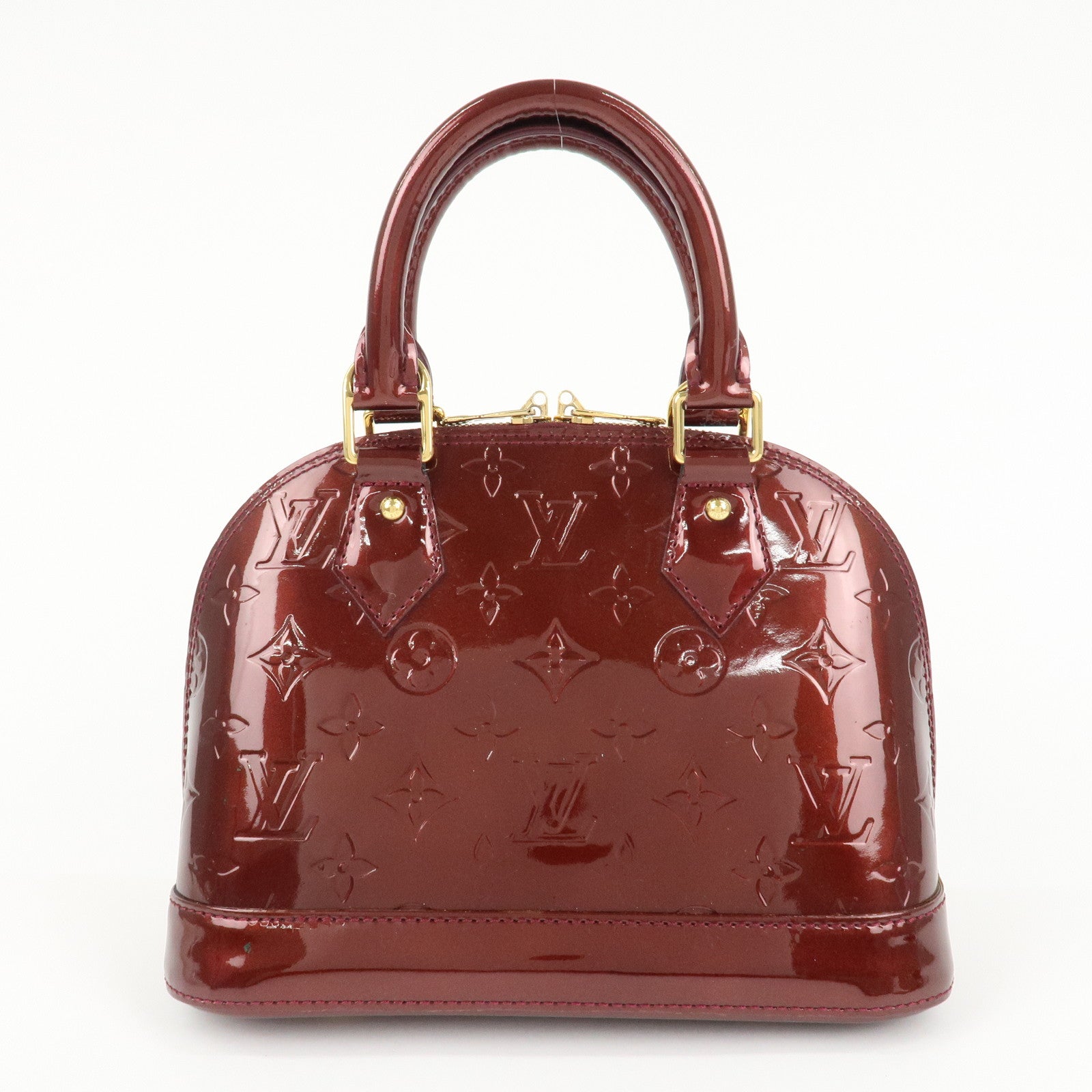 Louis Vuitton Monogram Vernis Alma BB Hand Bag Griotte M90231 Used