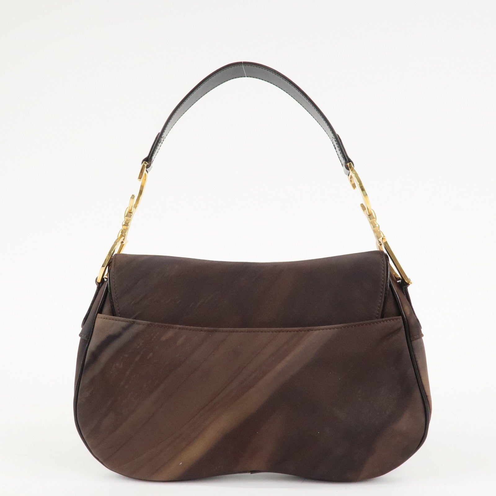 Christian Dior Nylon Canvas Patent Leather Saddle Bag Shoulder Bag Used