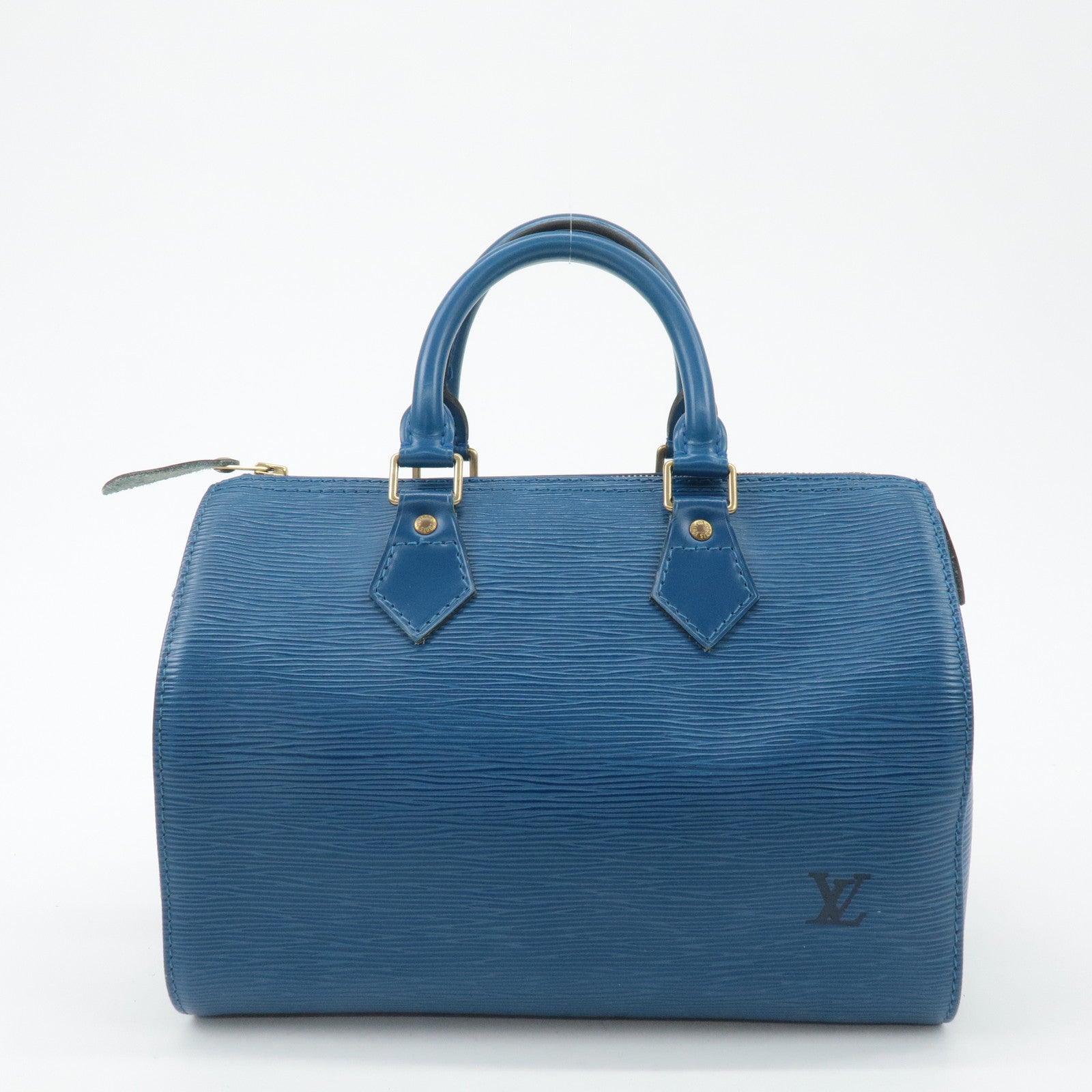 Louis Vuitton Epi Speedy 25 Hand Bag Boston Bag Blue M43015 Used