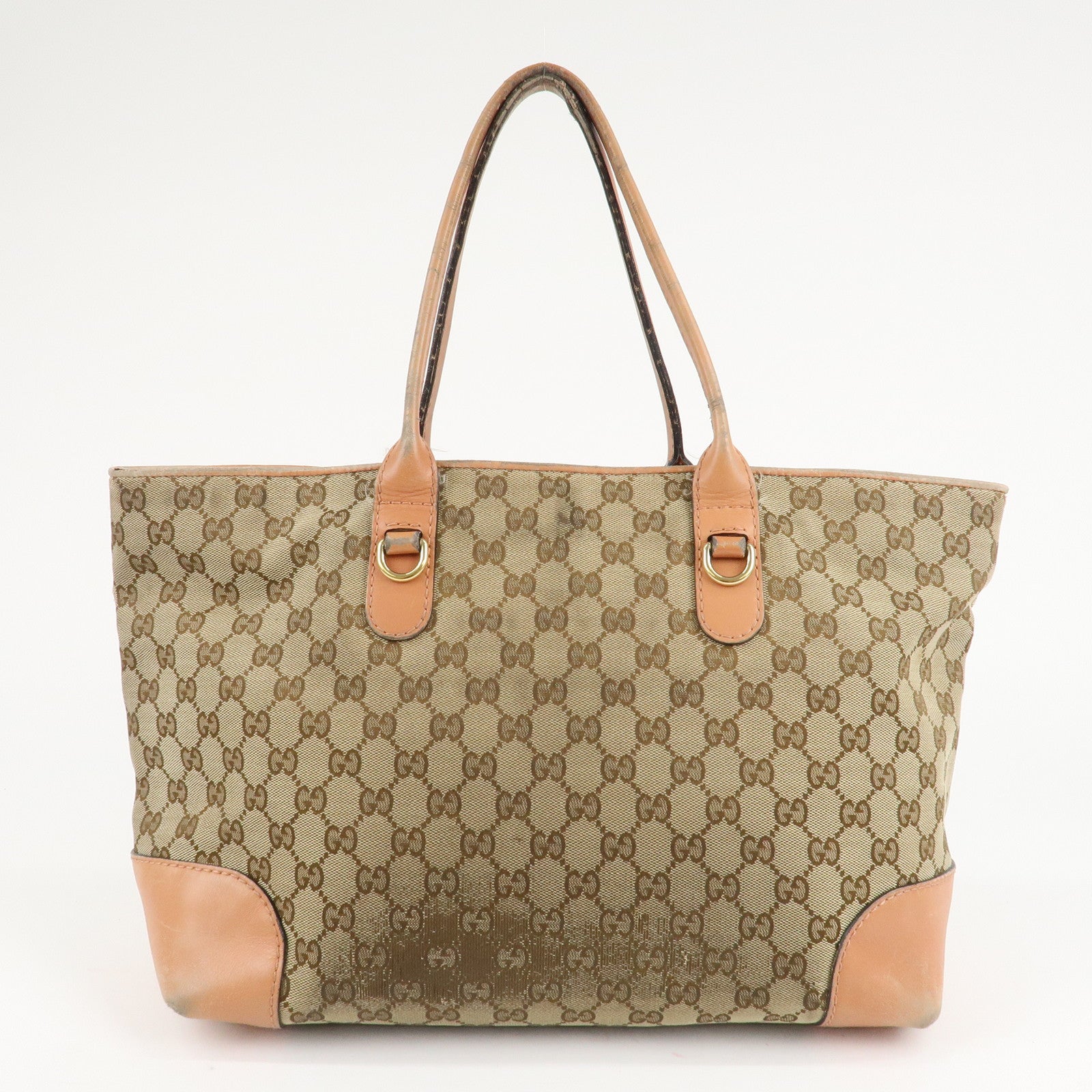 GUCCI Heart Bit GG Canvas Leather Tote Bag Japan Limited 269956 Used