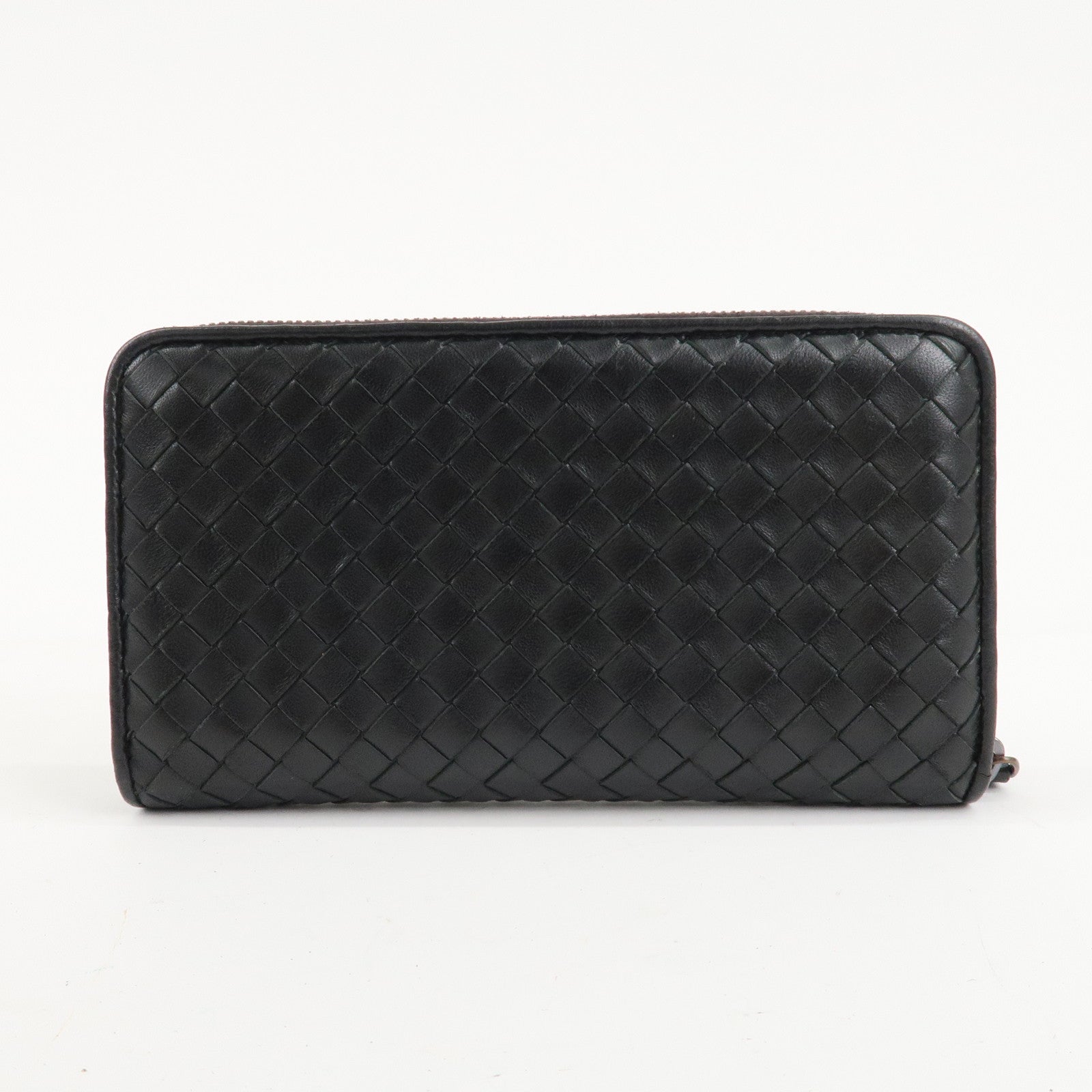 BOTTEGA VENETA Intrecciato Leather Round Fauna Long Wallet Used