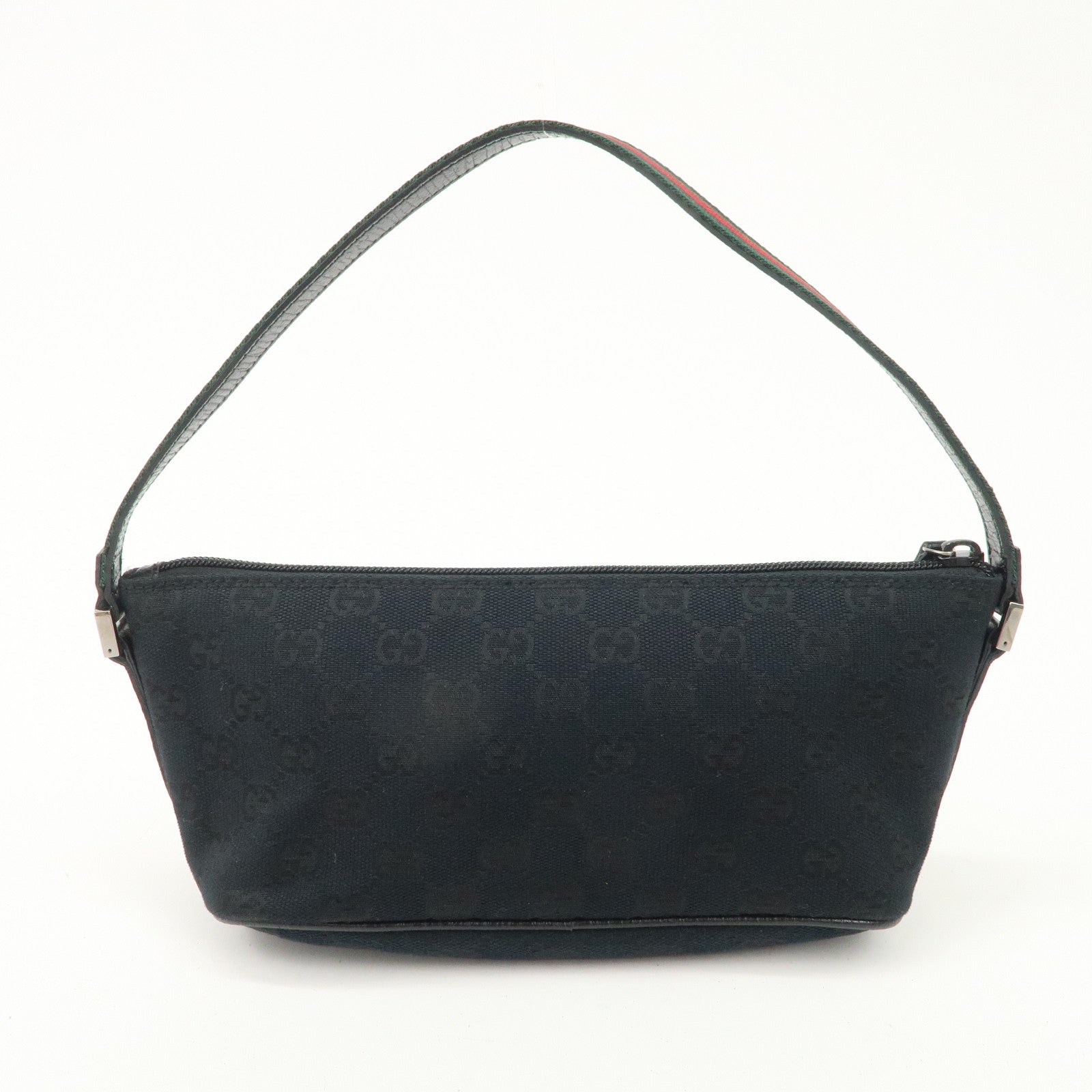 GUCCI Sherry GG Canvas Leather Hand Bag Accessorie Pouch 141809 Used