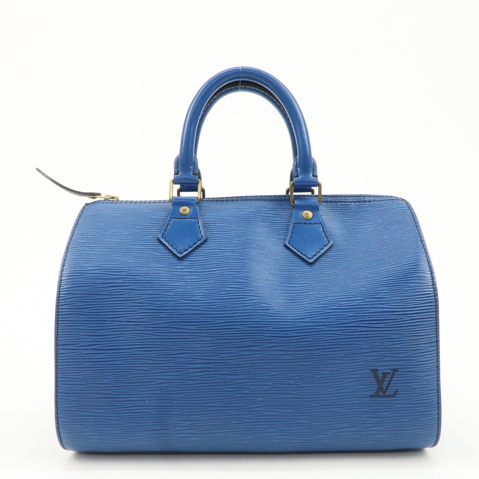 Louis Vuitton Epi Speedy 25 Hand Bag Boston Bag Blue M43015 Used