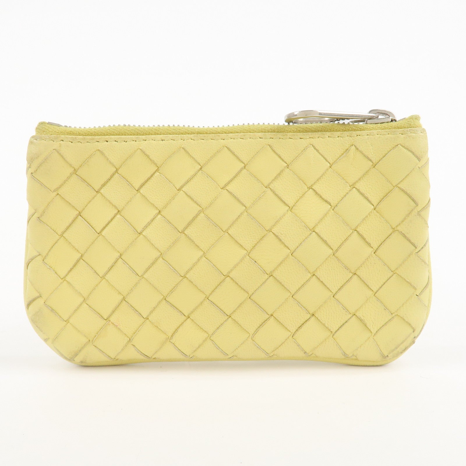 BOTTEGA VENETA Intrecciato Leather Coin Case Yellow 131232 Used