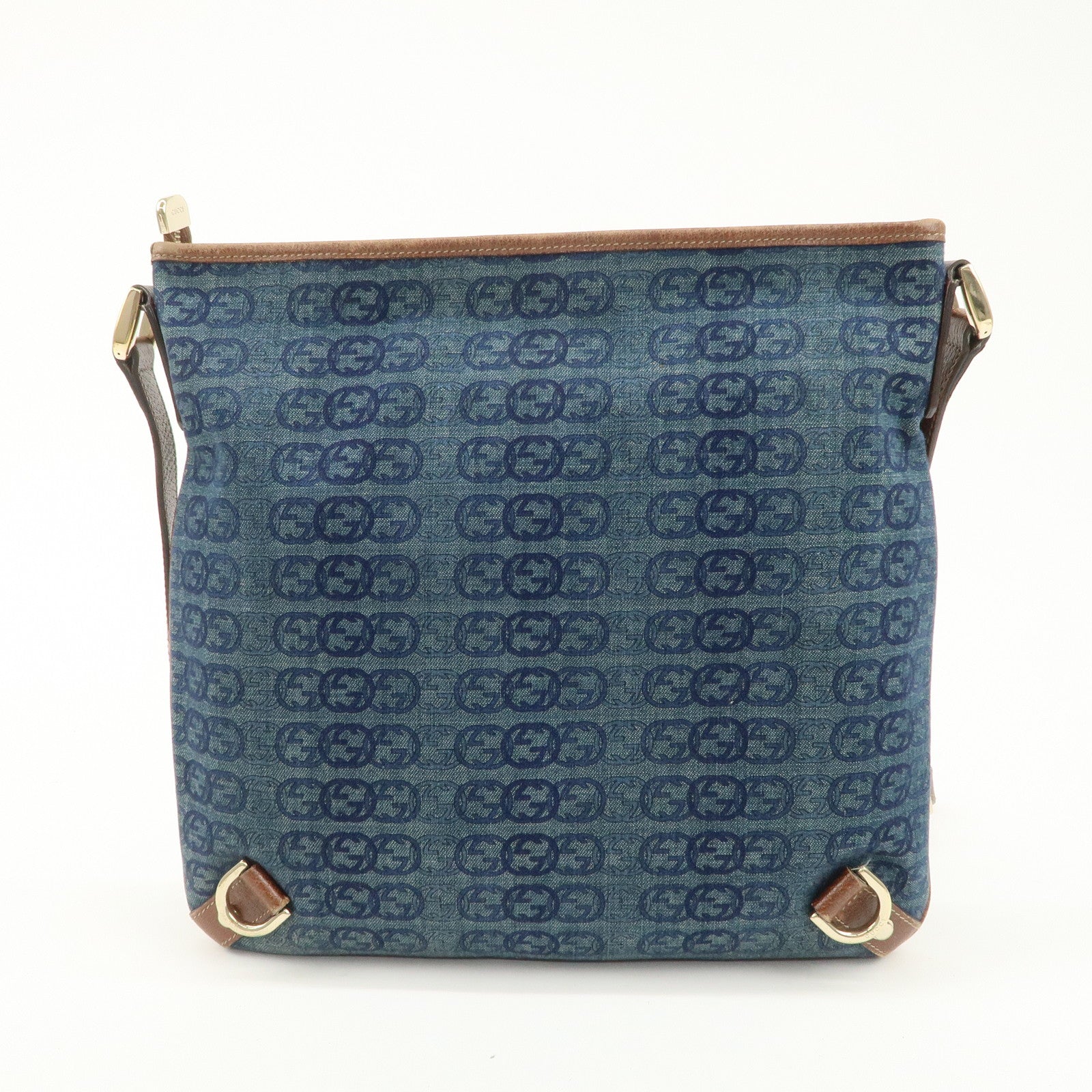 GUCCI Interlocking Abbey Denim Leather Shoulder Bag 131326 Used