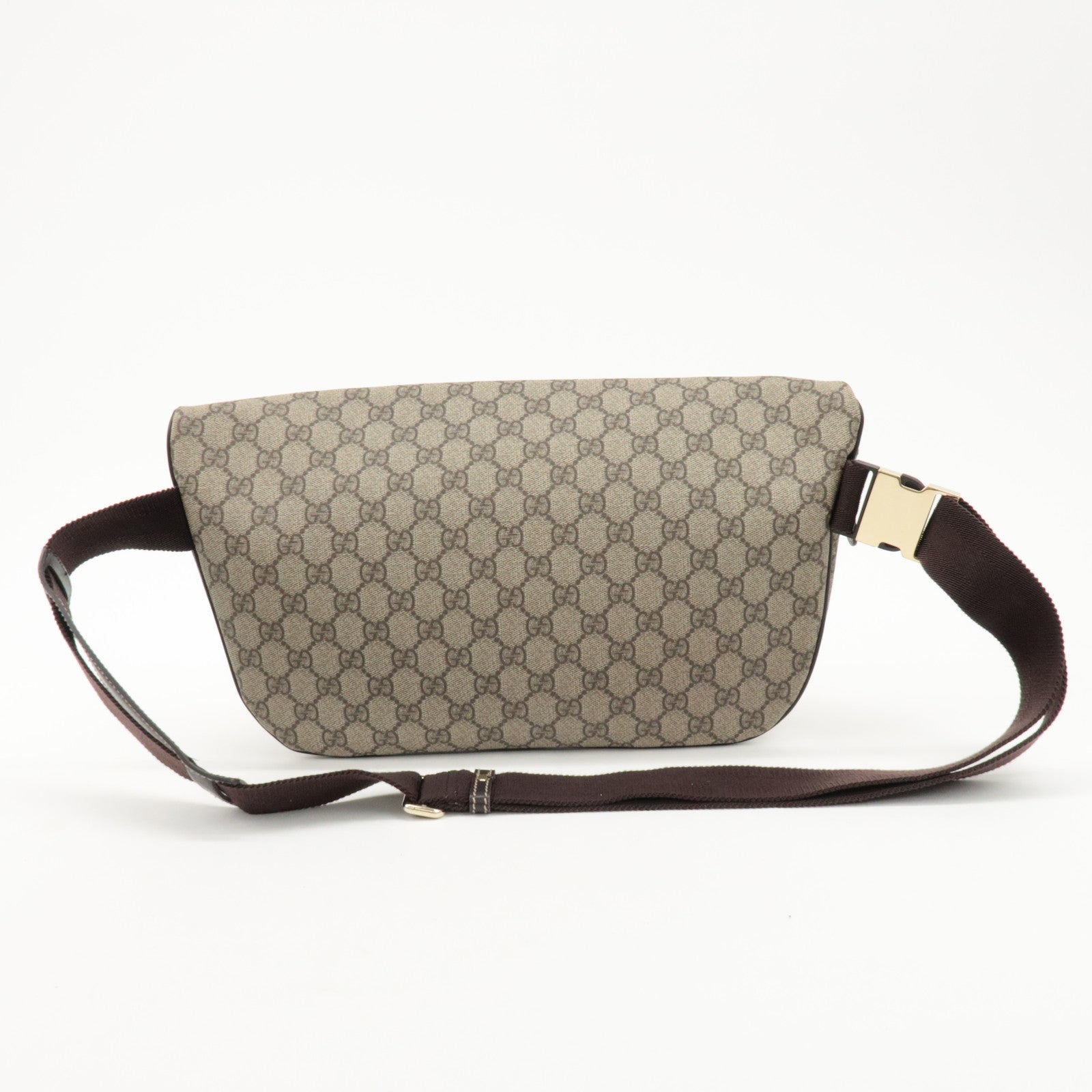 GUCCI GG Supreme Leather Crossbody Bag Beige Brown 211110 Used