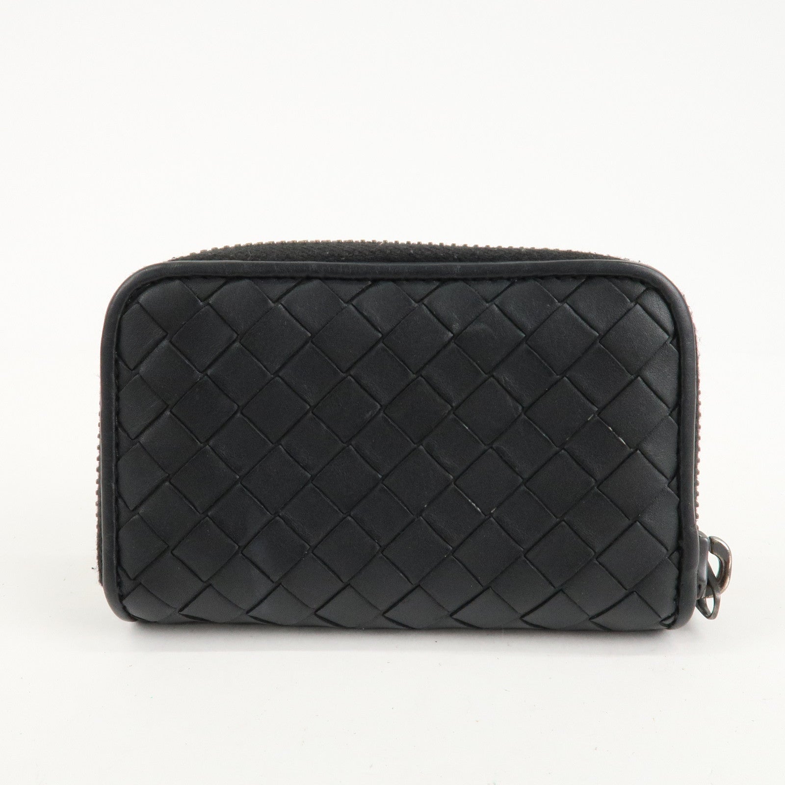 BOTTEGA VENETA Intrecciato Leather Round Zipper Coin Purse 473010 Used