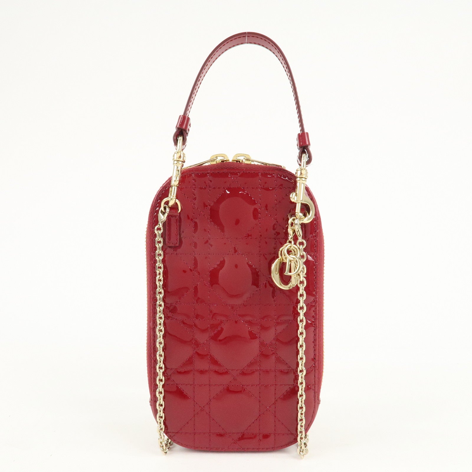 Christian Dior Cannage Patent Leather Phone Holder Used