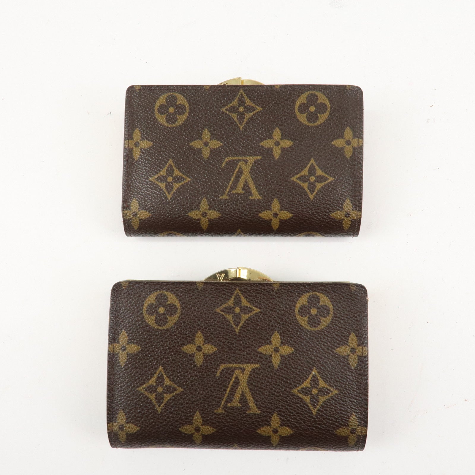 Louis Vuitton Monogram Set of 2 Porte Monnaie Billets Viennois Used