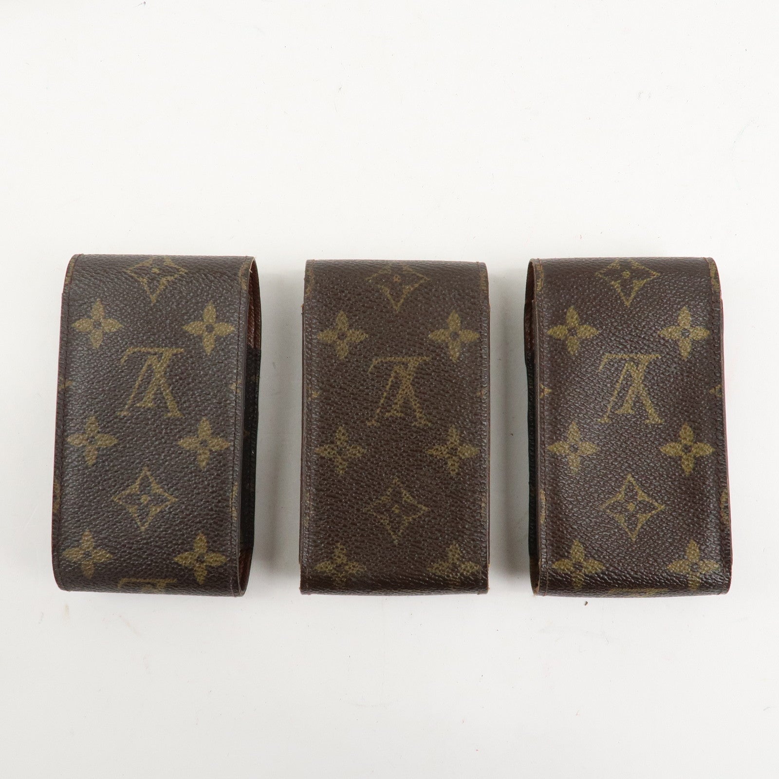 Louis Vuitton Set of 3 Monogram Etui Cigaret Cigarette Case M63024 Used