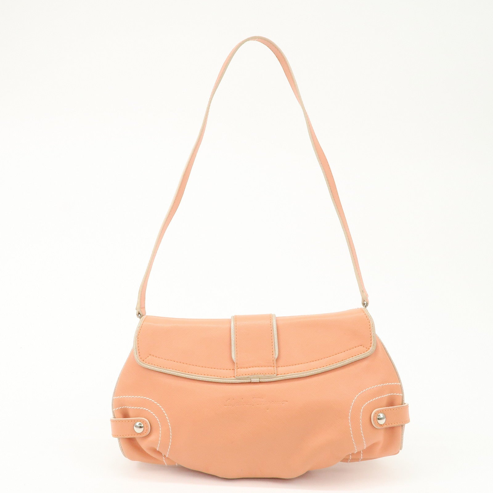 Salvatore Ferragamo Gancini Leather Shoulder Bag EE-21 6304 Used