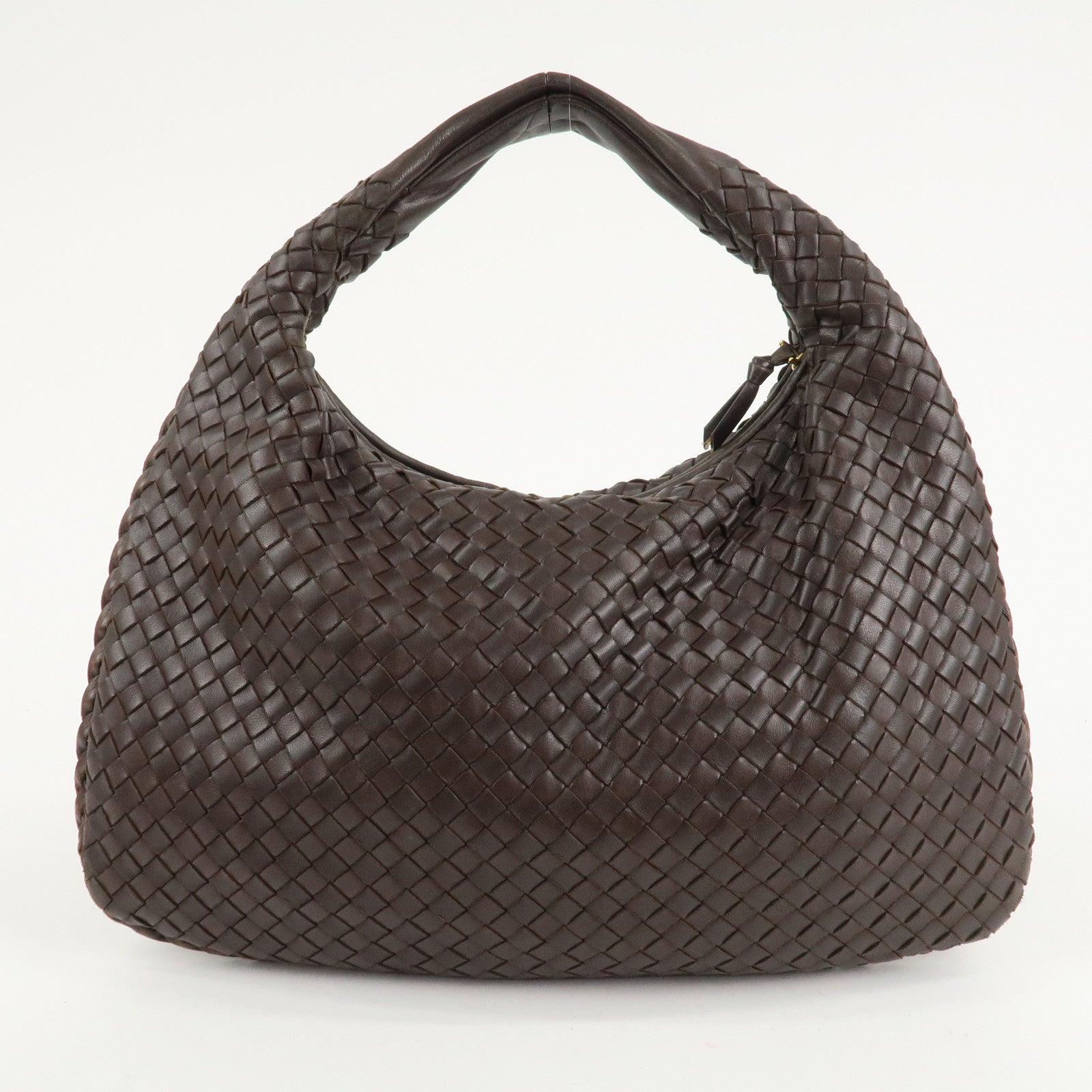 BOTTEGA VENETA Hobo Intrecciato Leather Shoulder Bag Brown 115653 Used