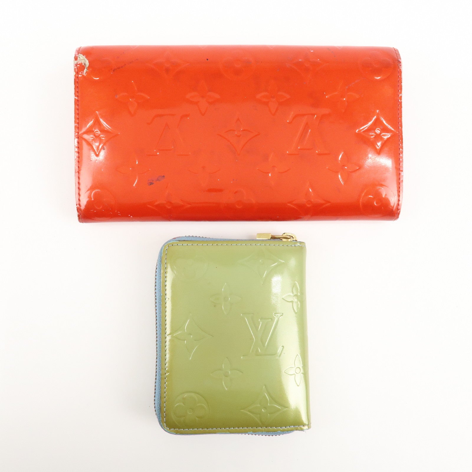 Louis Vuitton Monogram Vernis Set of 2 Wallet M91173 M91016 Used