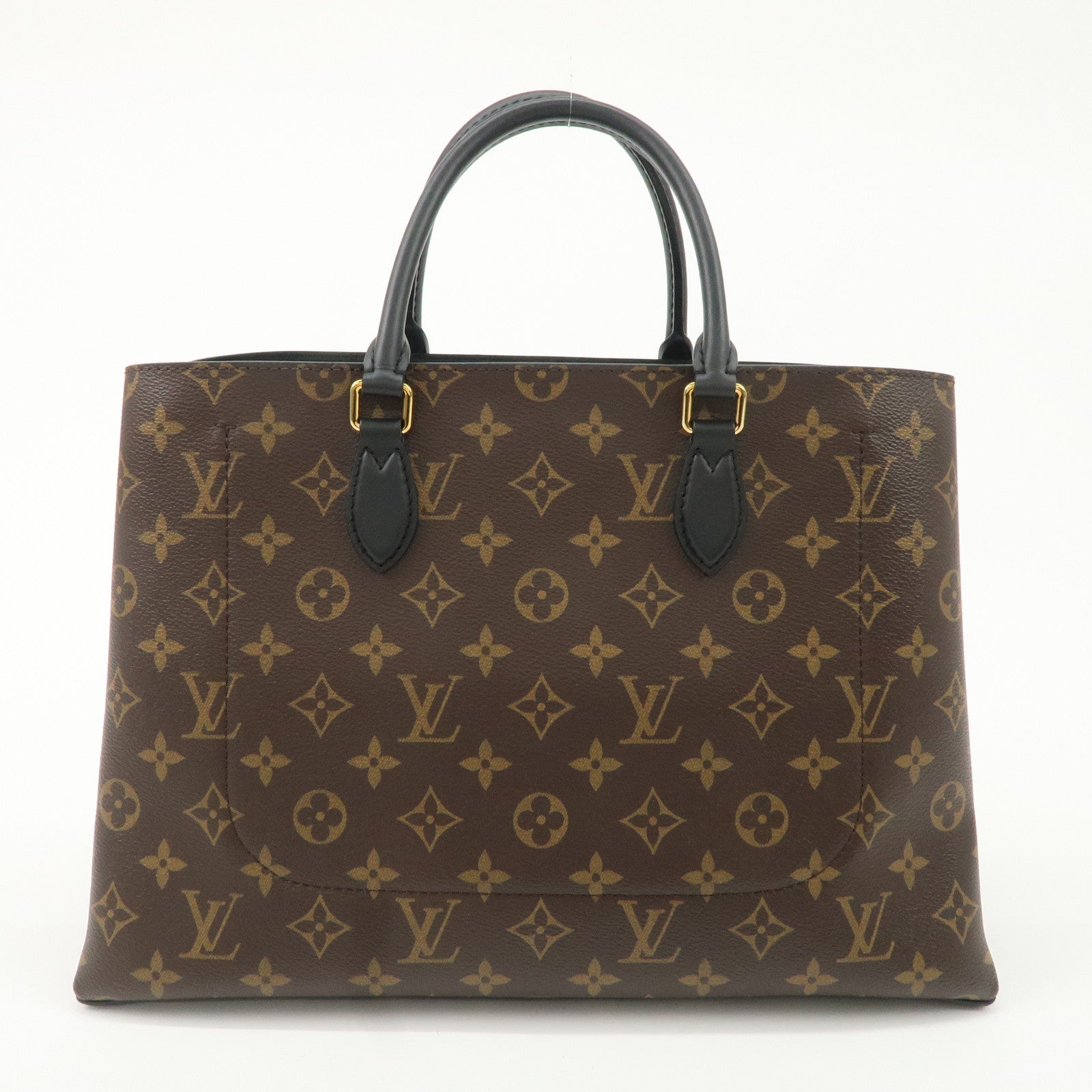 Louis Vuitton Monogram Flower Tote 2Way Hand Bag Noir M43550 Used