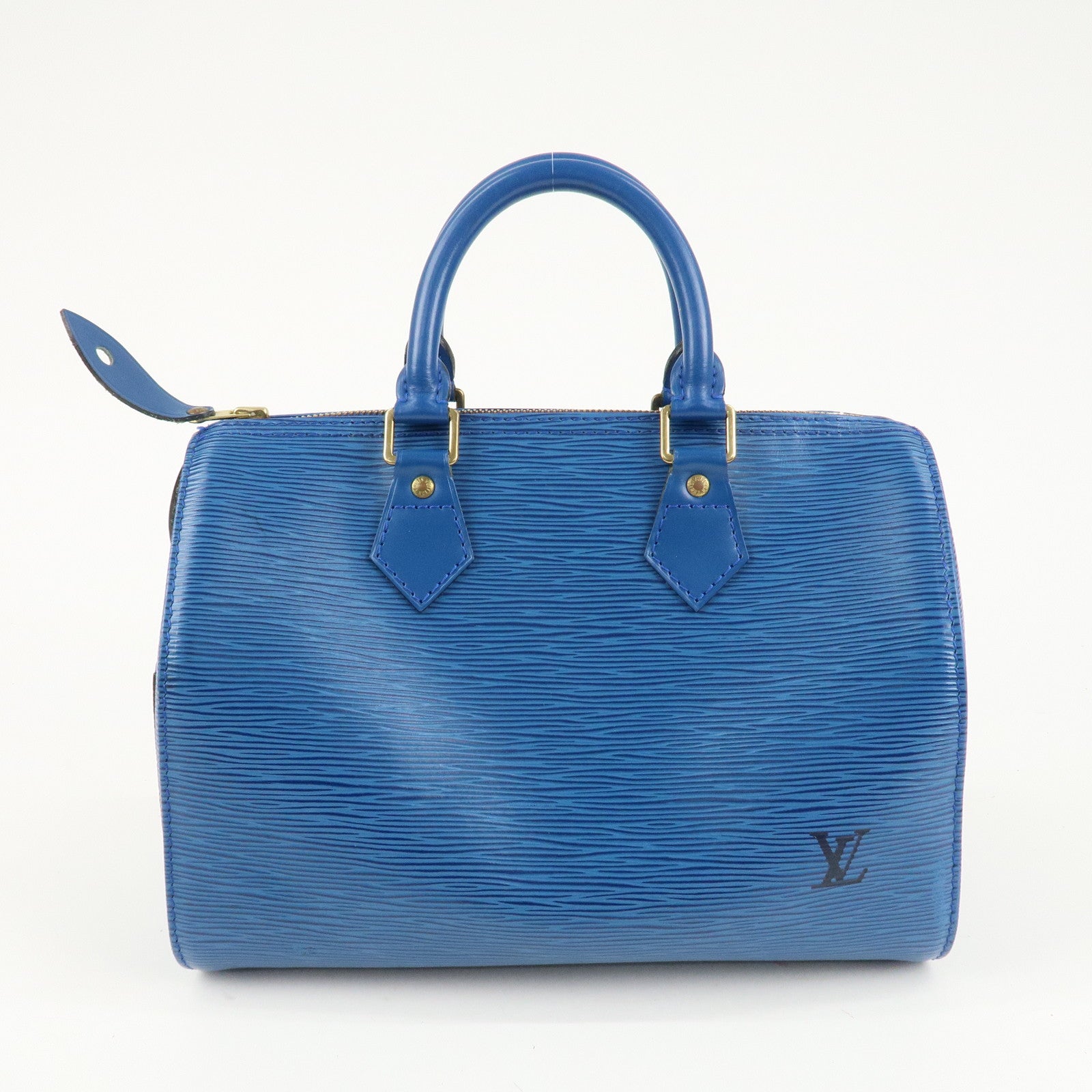 Louis Vuitton Epi Speedy 25 Hand Bag Boston Bag Blue M43015 Used