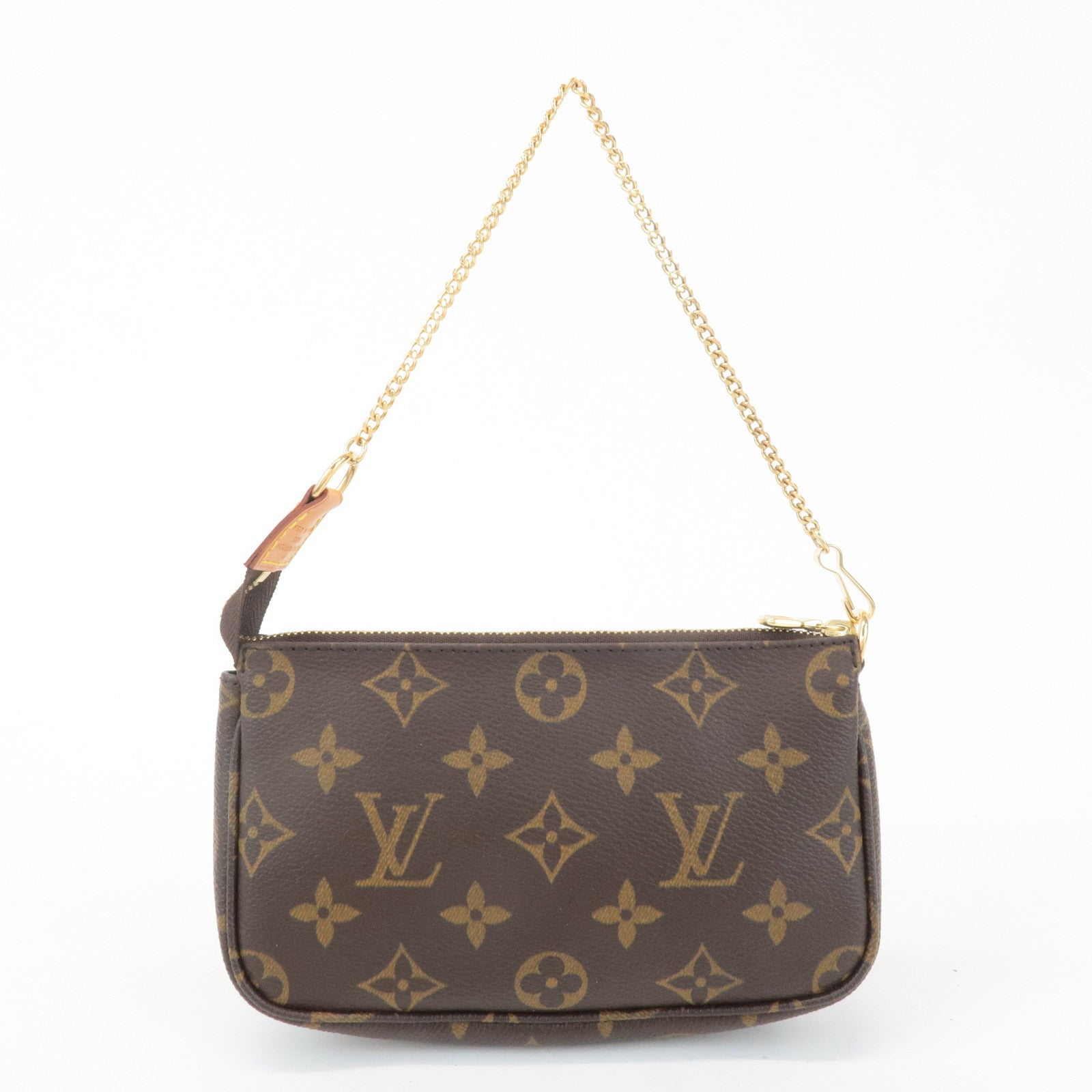 Louis Vuitton Bucket PM Pouch Hand Bag Brown Gold Hardware Used