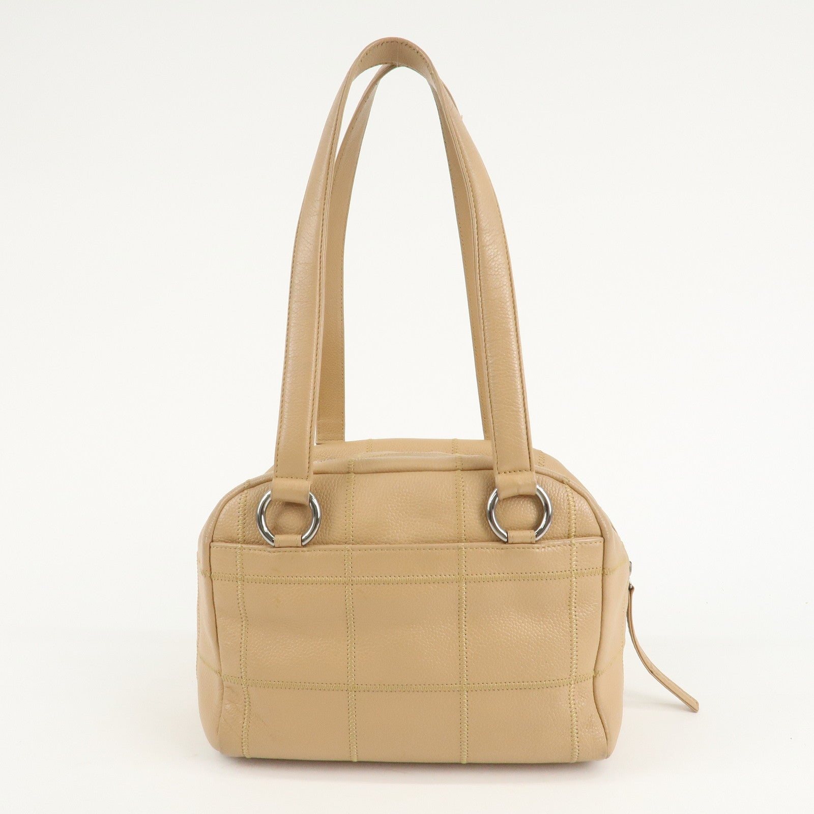 CHANEL Chocolate Bar Caviar Skin Mini Boston Bag Shoulder Bag Used