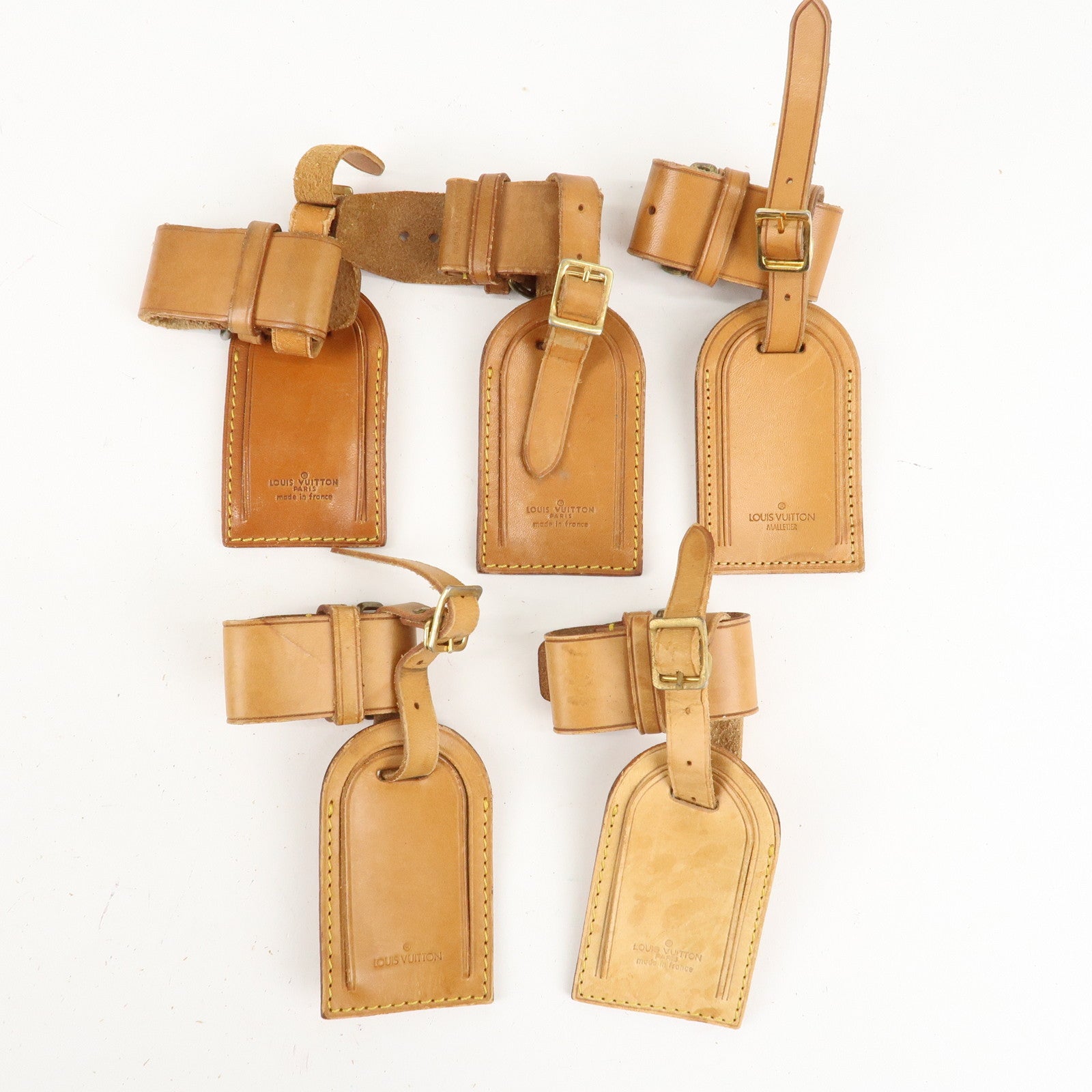 Louis Vuitton Set of 10 Leather Name Tag & Poignet Natural Used