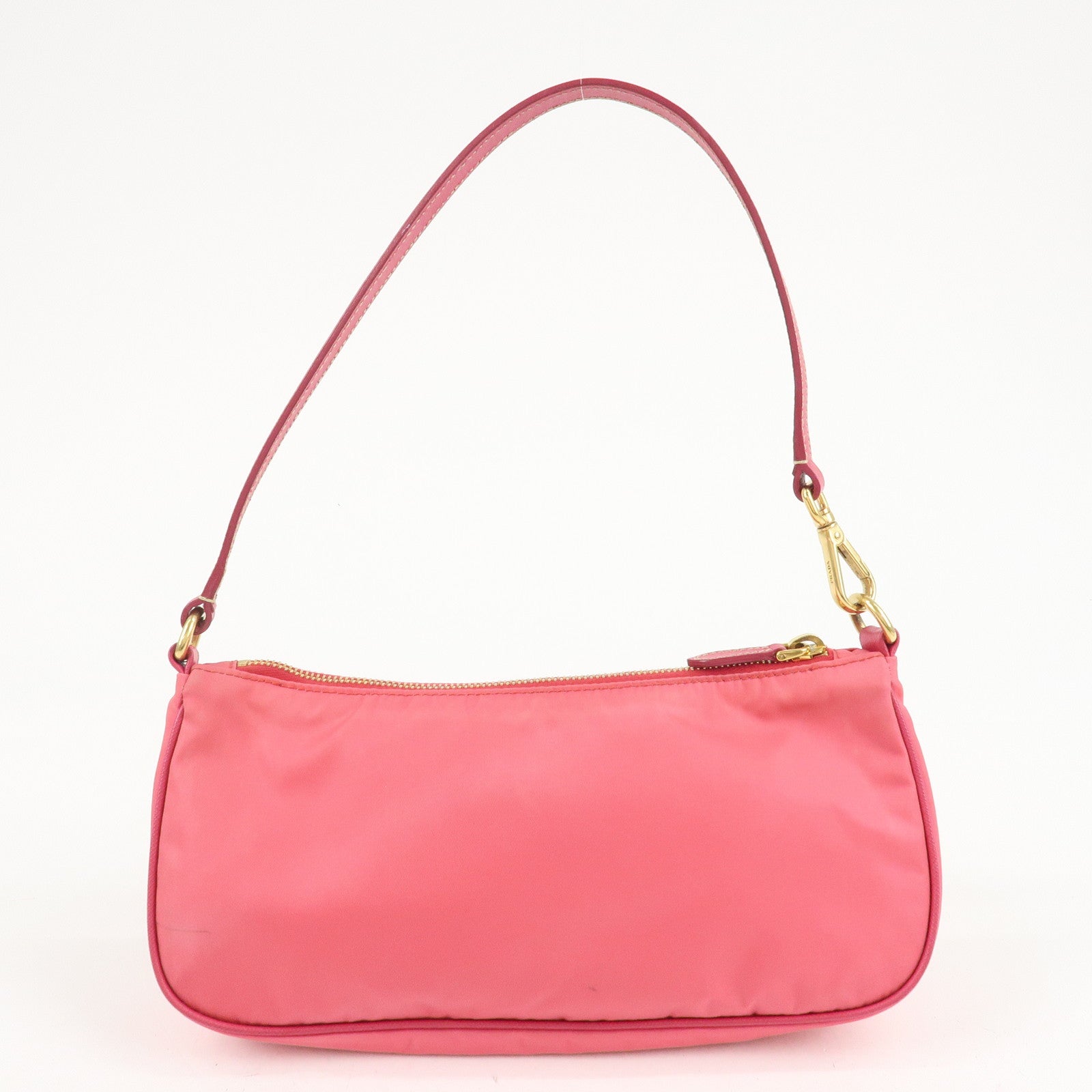 PRADA Nylon Saffiano Leather Shoulder Bag Hand Bag Pink Used