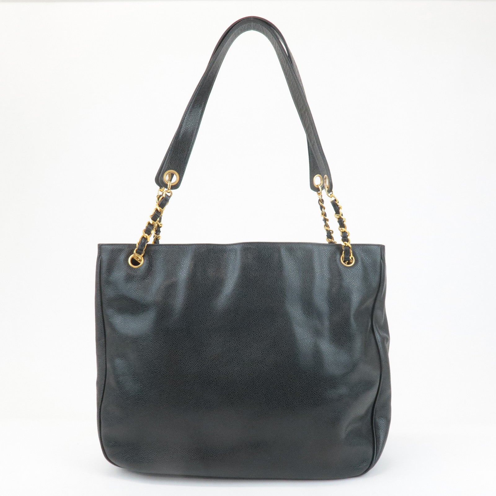 CHANEL COCO Mark Caviar Skin Chain Shoulder Bag Gold Hardware Used