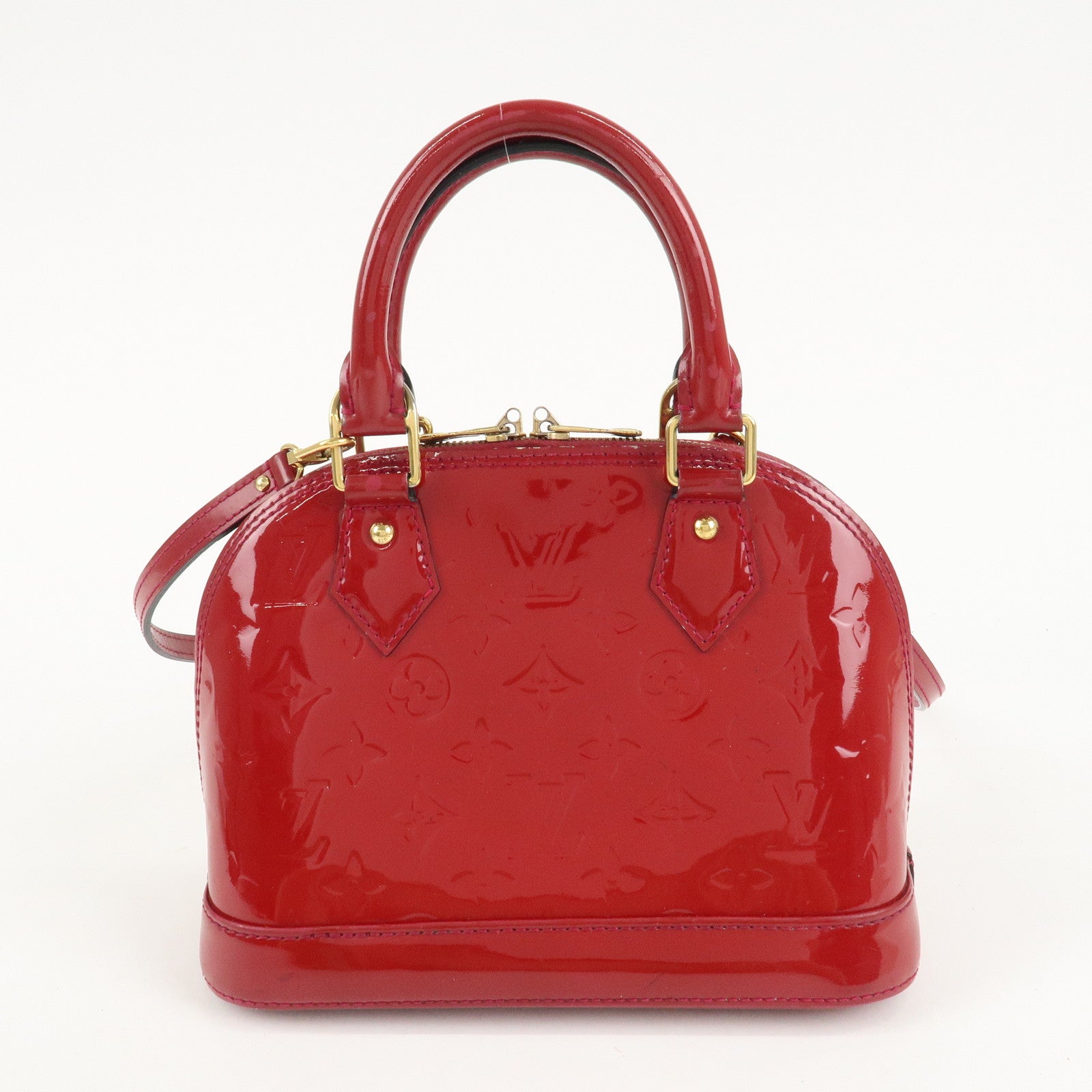 Louis Vuitton Monogram Vernis Alma BB 2Way Bag Red M91606 Used