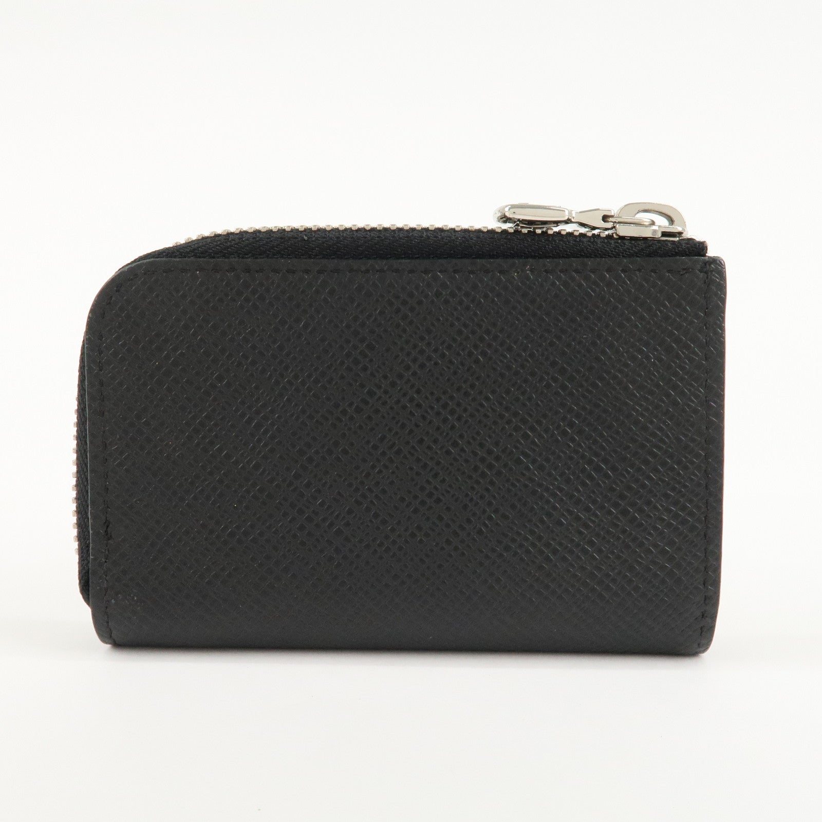 Louis Vuitton Taiga Porte Monnaie Jour Zip Coin Case Noir M63375 Used