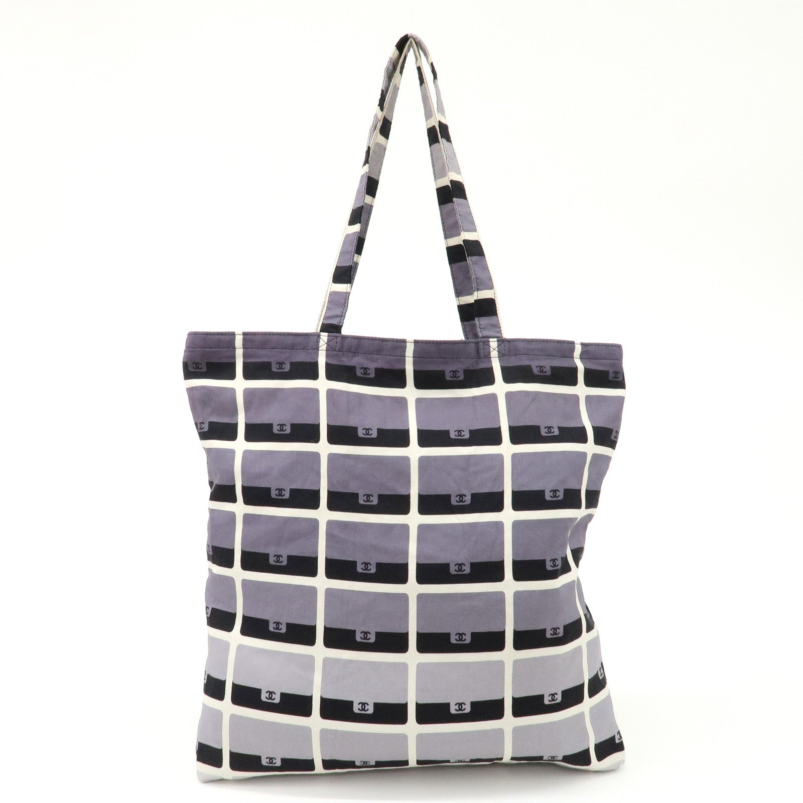 CHANEL Matelasse Cotton Jersey Lambskin Chain Shoulder Bag Eco Bag Used