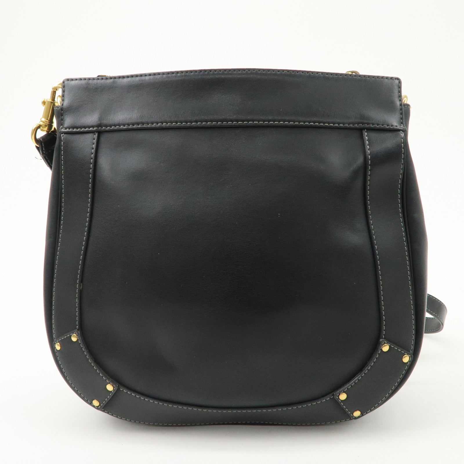 Chloe Eden Leather Tassel Shoulder Bag Black Brown Used