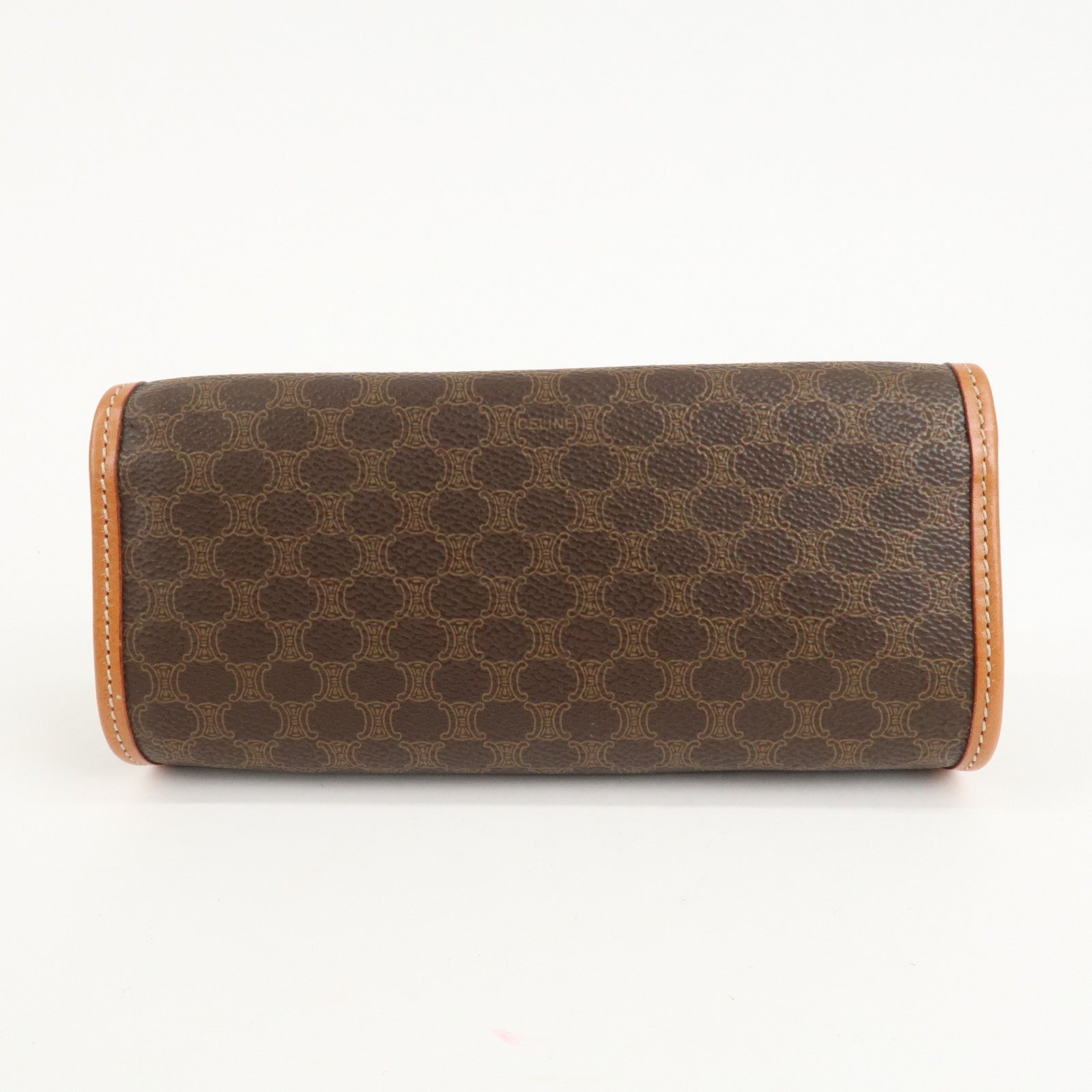 CELINE Macadam PVC Leather Pouch Cosmetic Pouch Brown Used