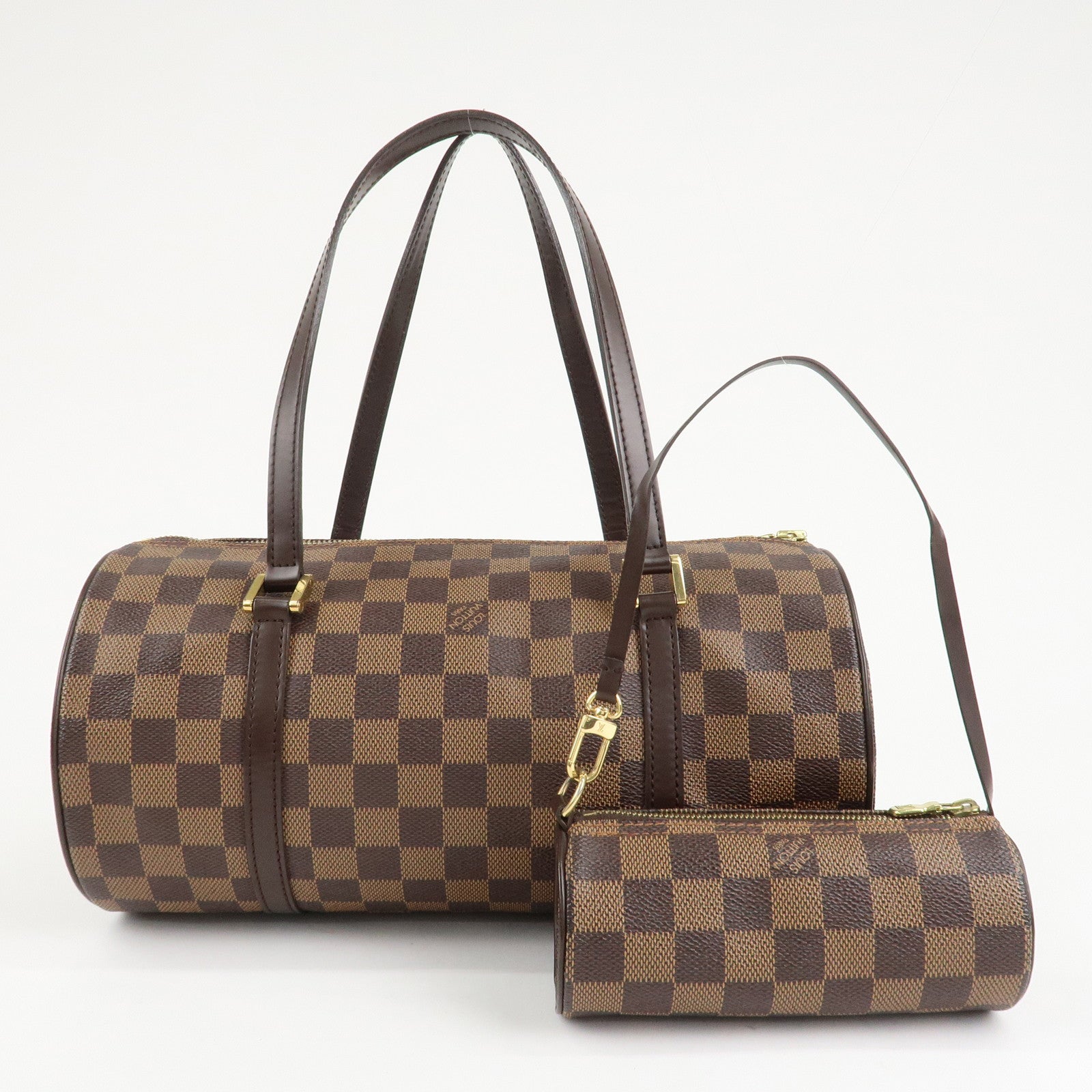 Louis Vuitton Damier Papillon 30 Hand Bag & Pouch Brown N51303 Used