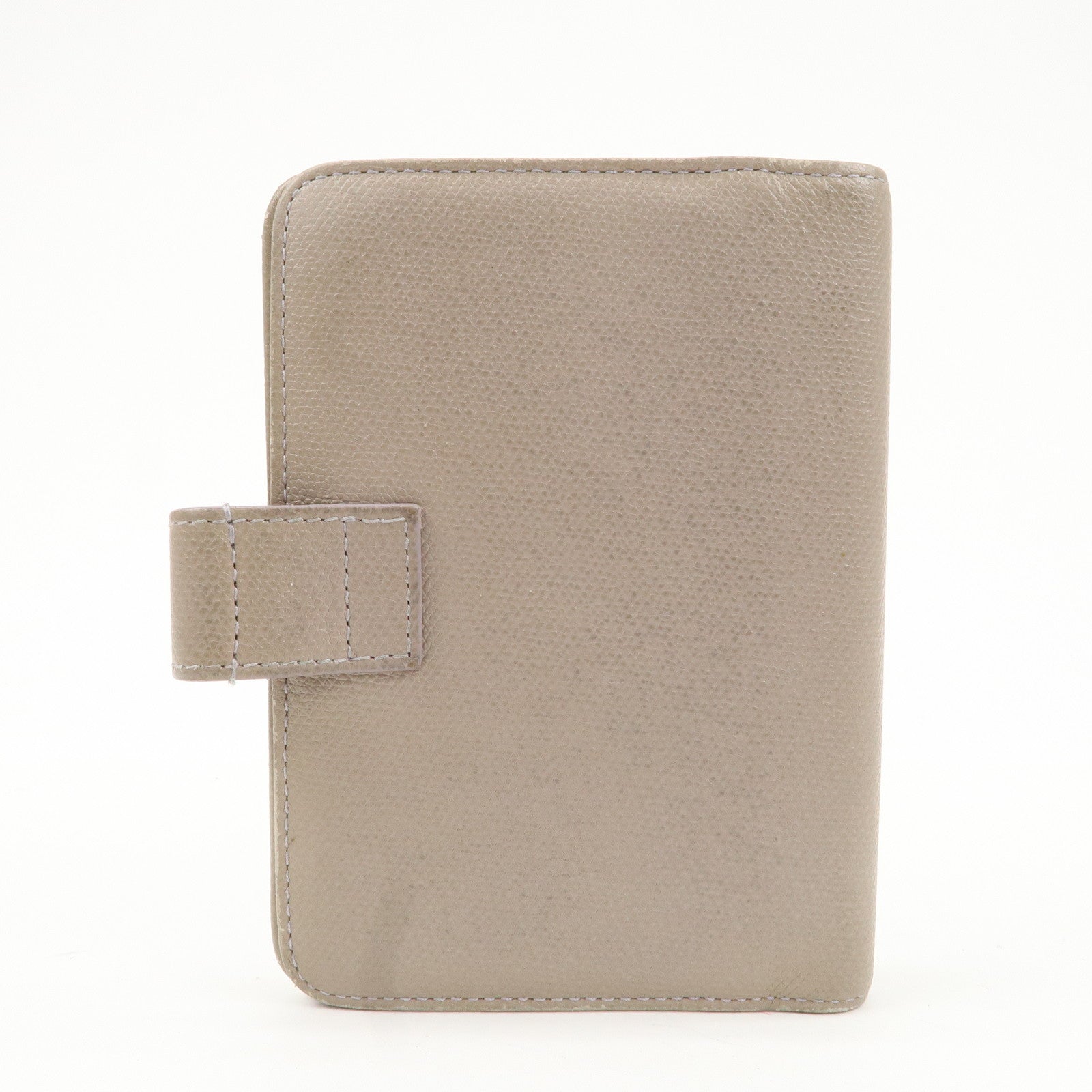CHANEL COCO Button Leather Agenda Cover Gray Used