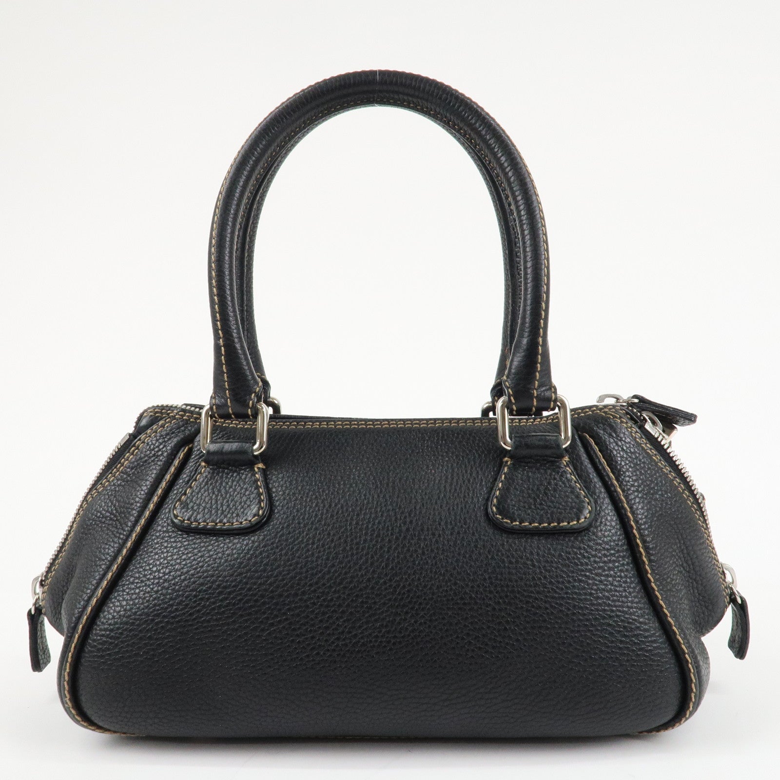 CHANEL COCO Mark Leather Fringe Shoulder Bag Hand Bag Black Used