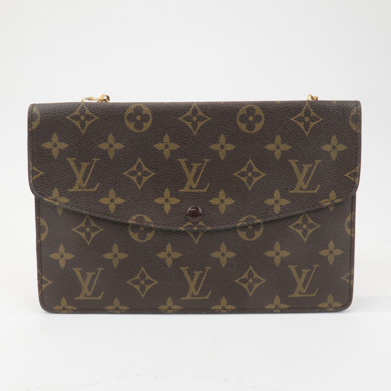 Louis Vuitton Monogram Double Rabat Shoulder Bag Brown M51815 Used