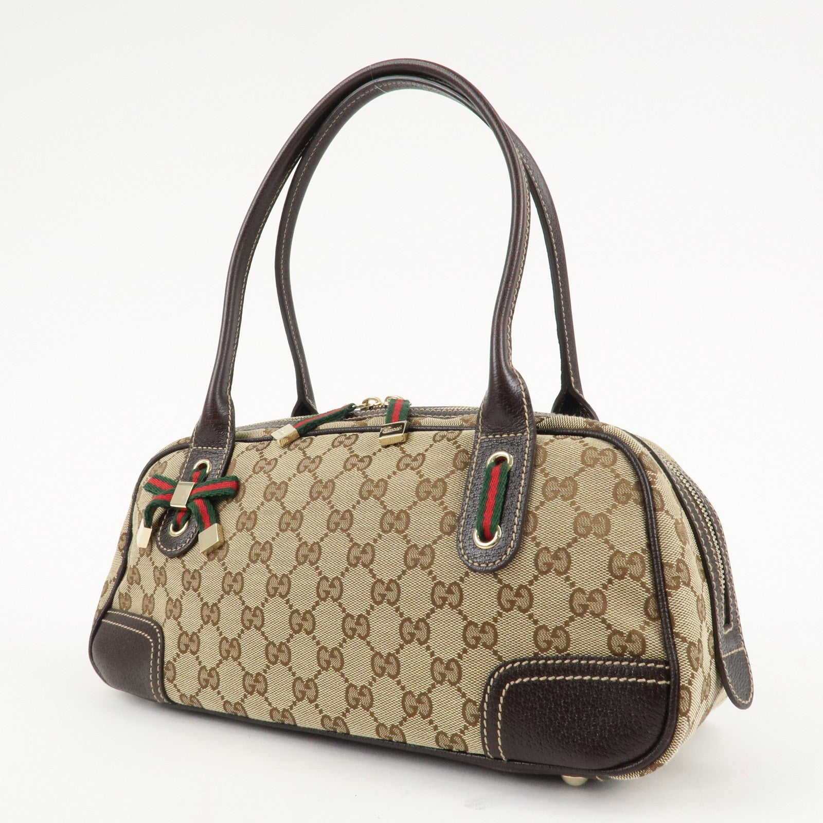 GUCCI Princy Sherry GG Canvas Leather Shoulder Bag Hand Bag 161720 Used