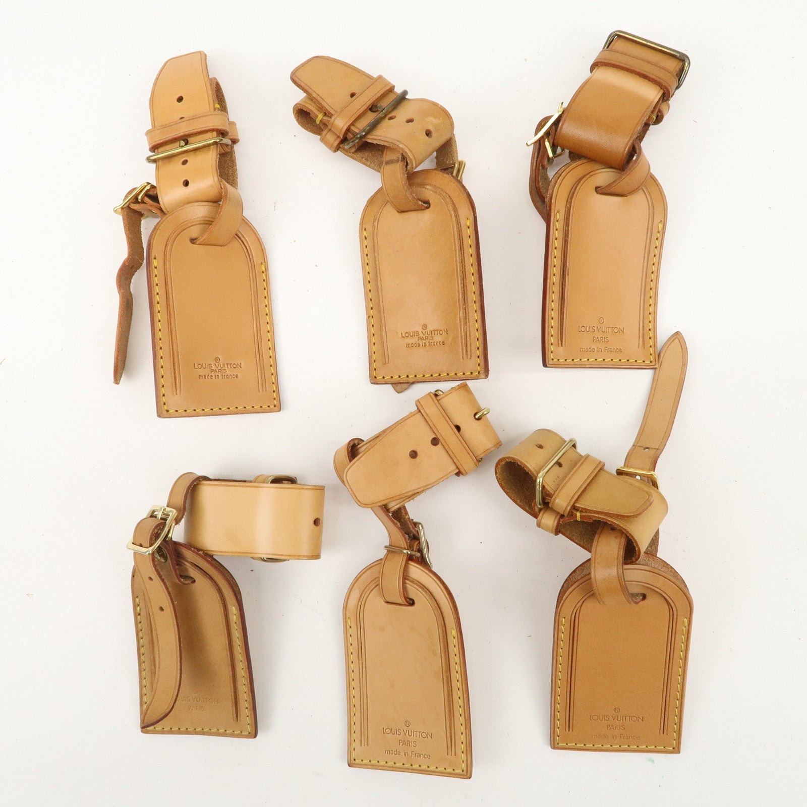 Louis Vuitton Set of 20 Leather Name Tag & Poignet Natural Used