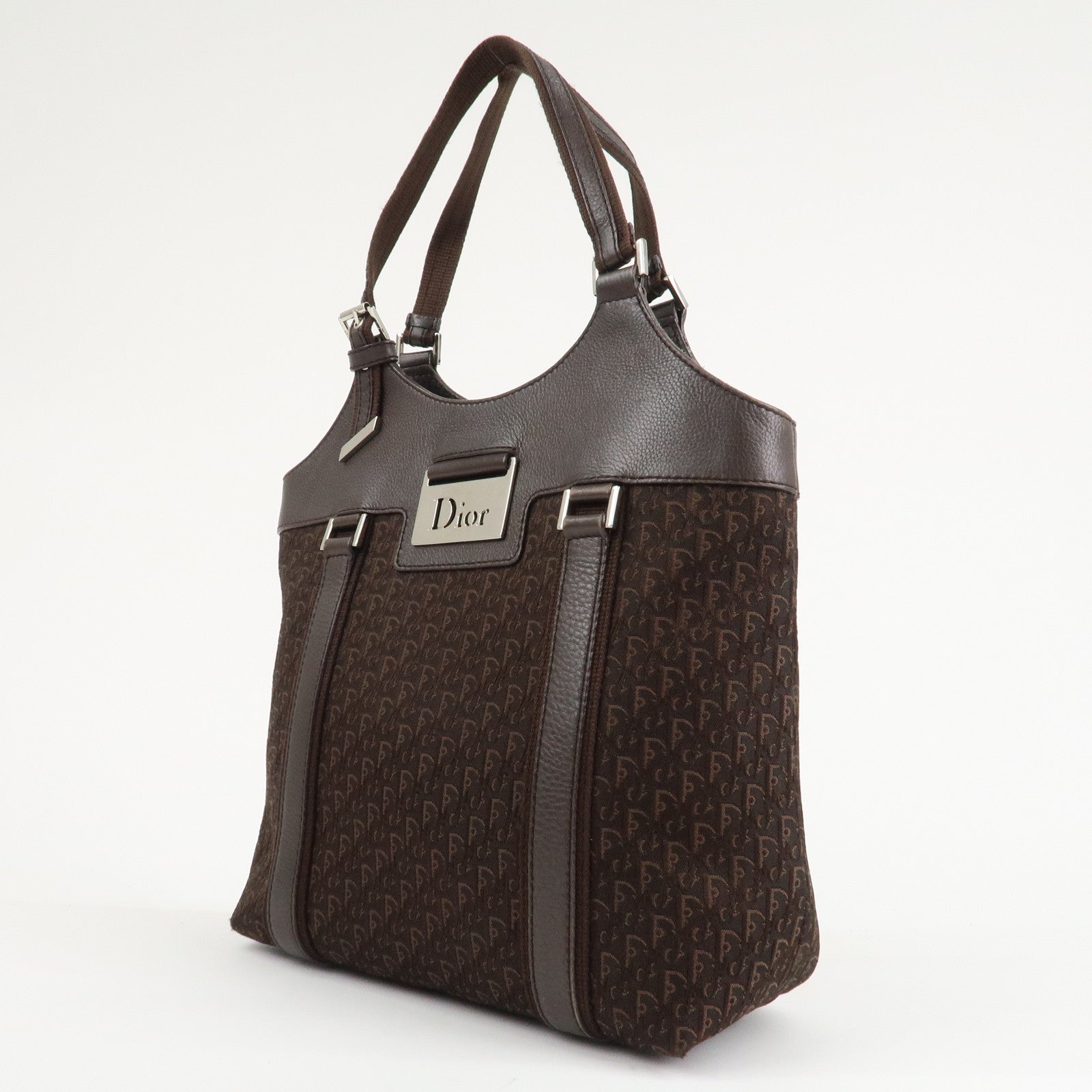 Christian Dior Trotter Street Chic Canvas Leather Hand Bag Used