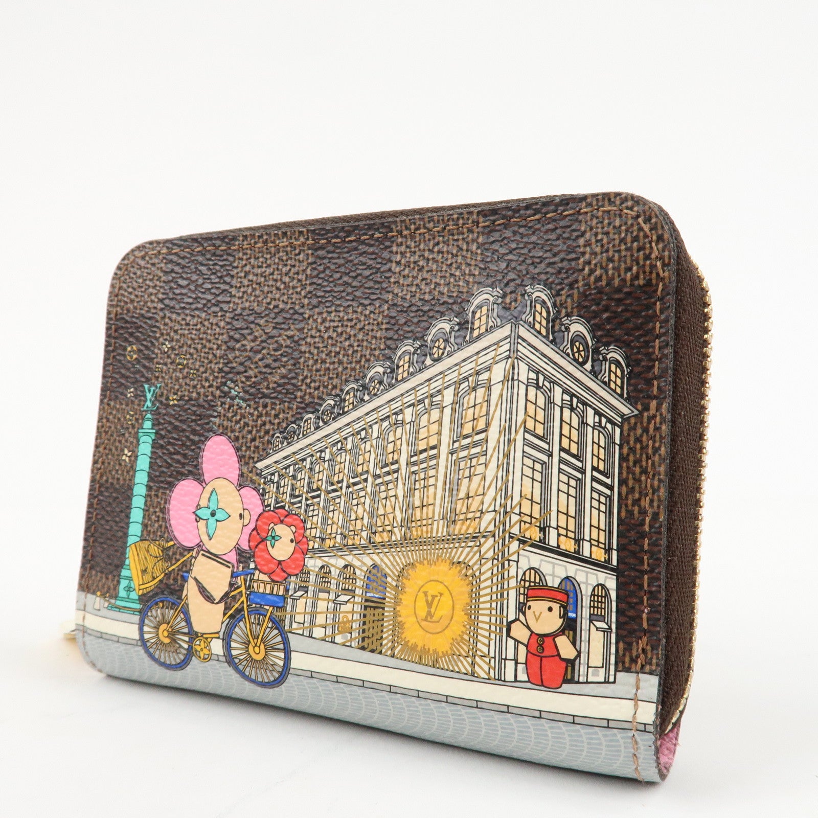 Louis Vuitton Damier Zippy Coin Purse Vivienne Brown N63552 Used