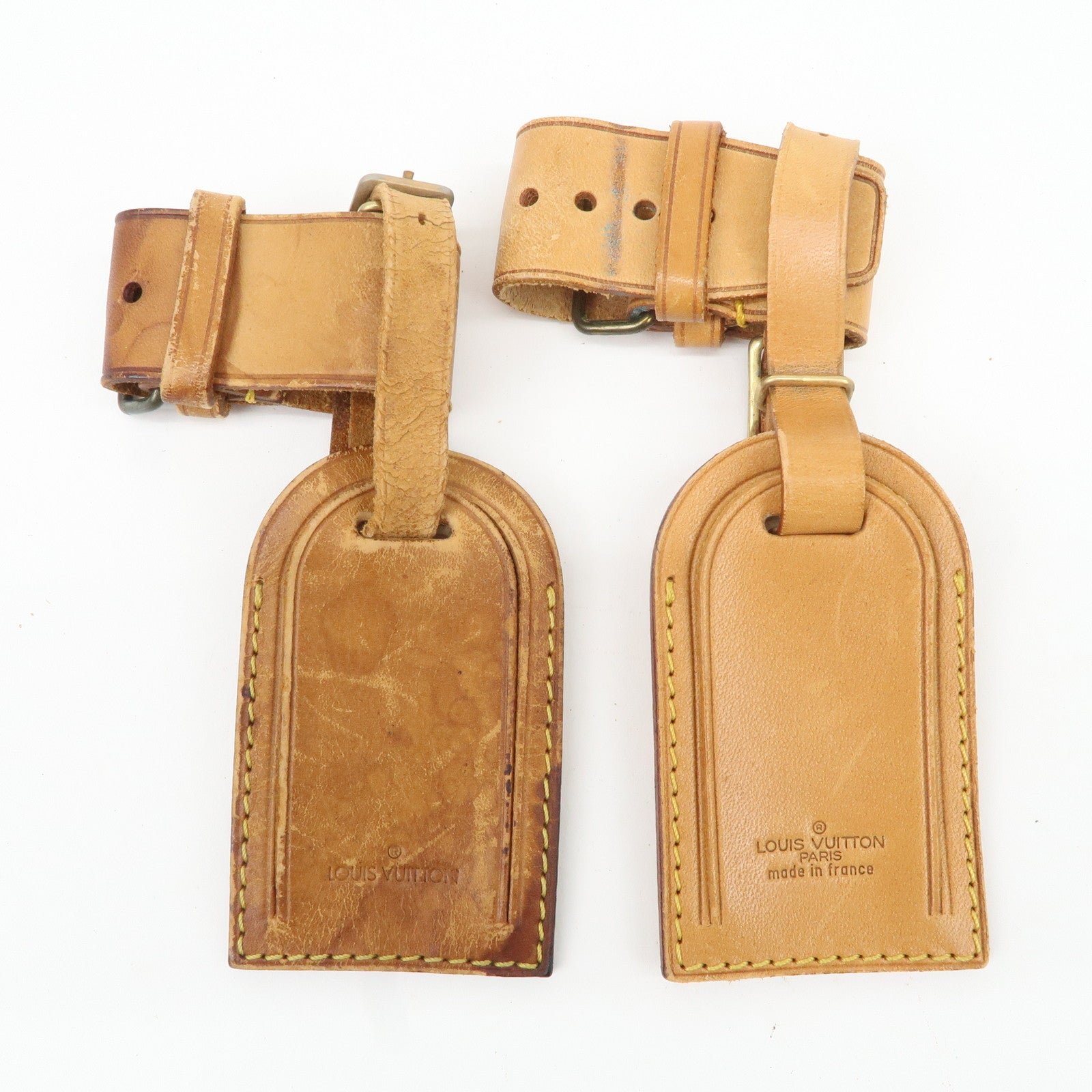 Louis Vuitton Set of 10 Leather Name Tag & Poignet Natural Used