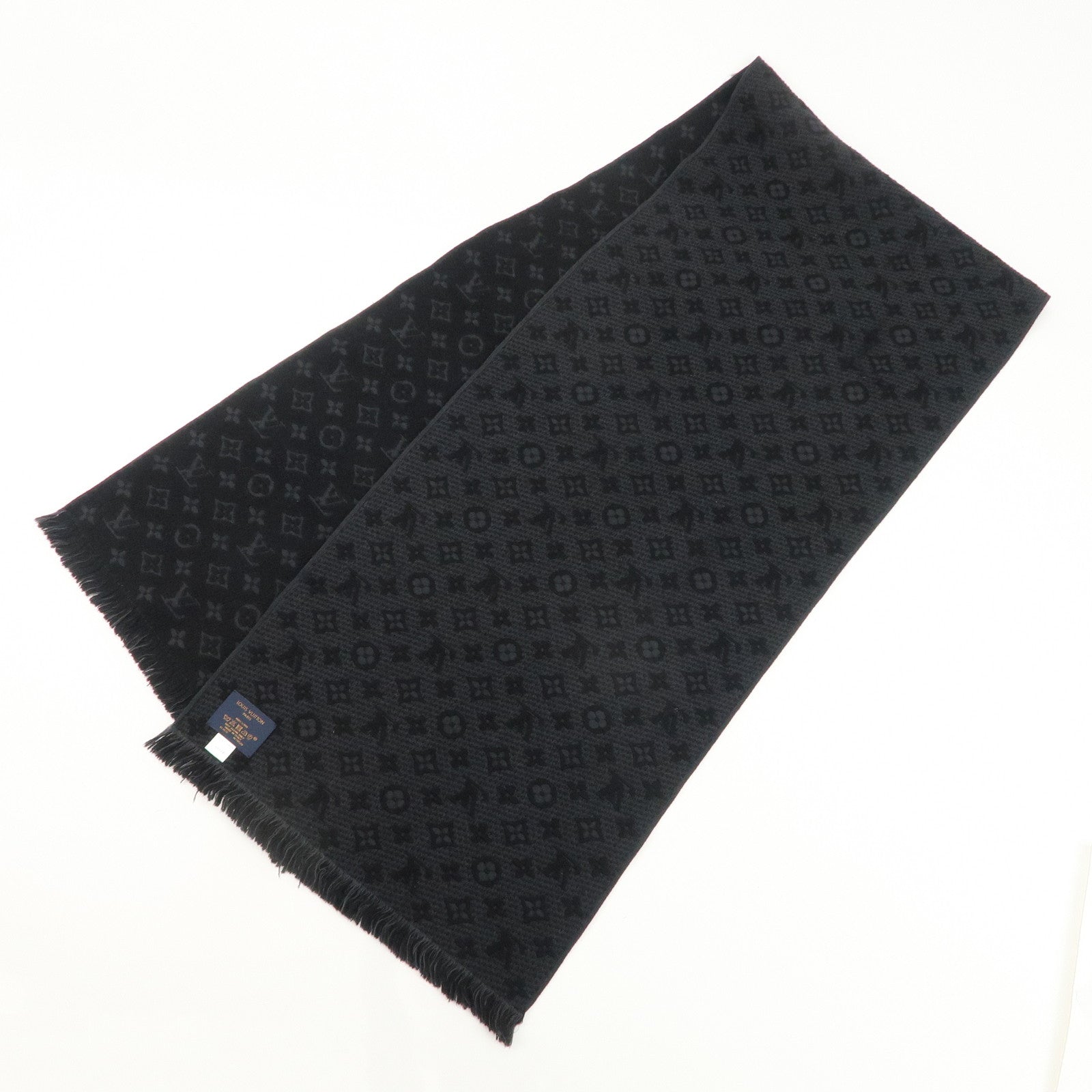 Louis Vuitton Monogram Escharpe Monogram Classic Noir M70520 Used F/S Used