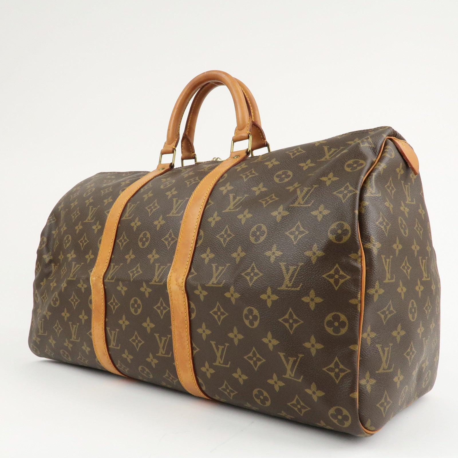 Louis Vuitton Monogram Keep All 50 Boston Bag Brown M41426 Used