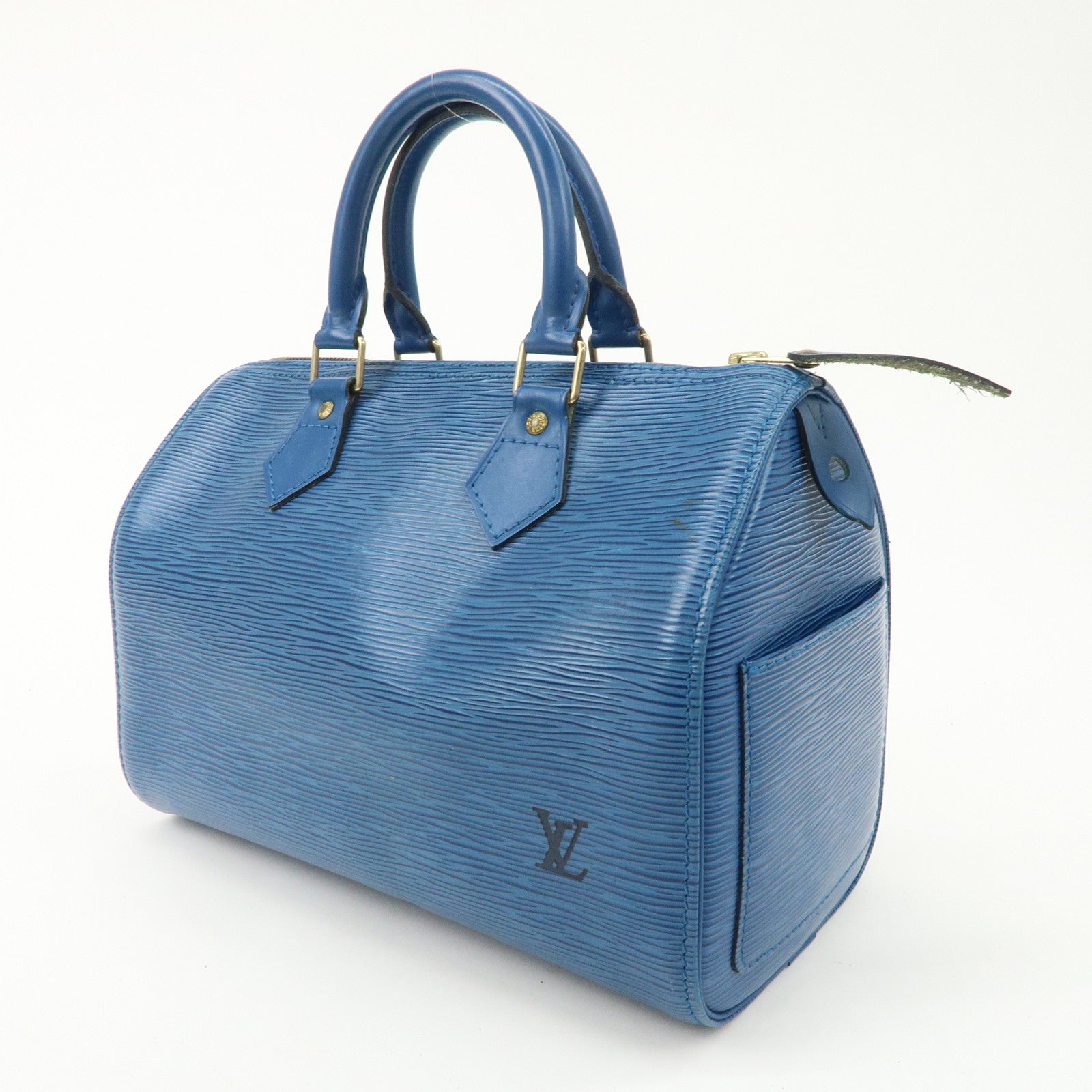 Louis Vuitton Epi Speedy 25 Hand Boston Bag Blue M43015 Used